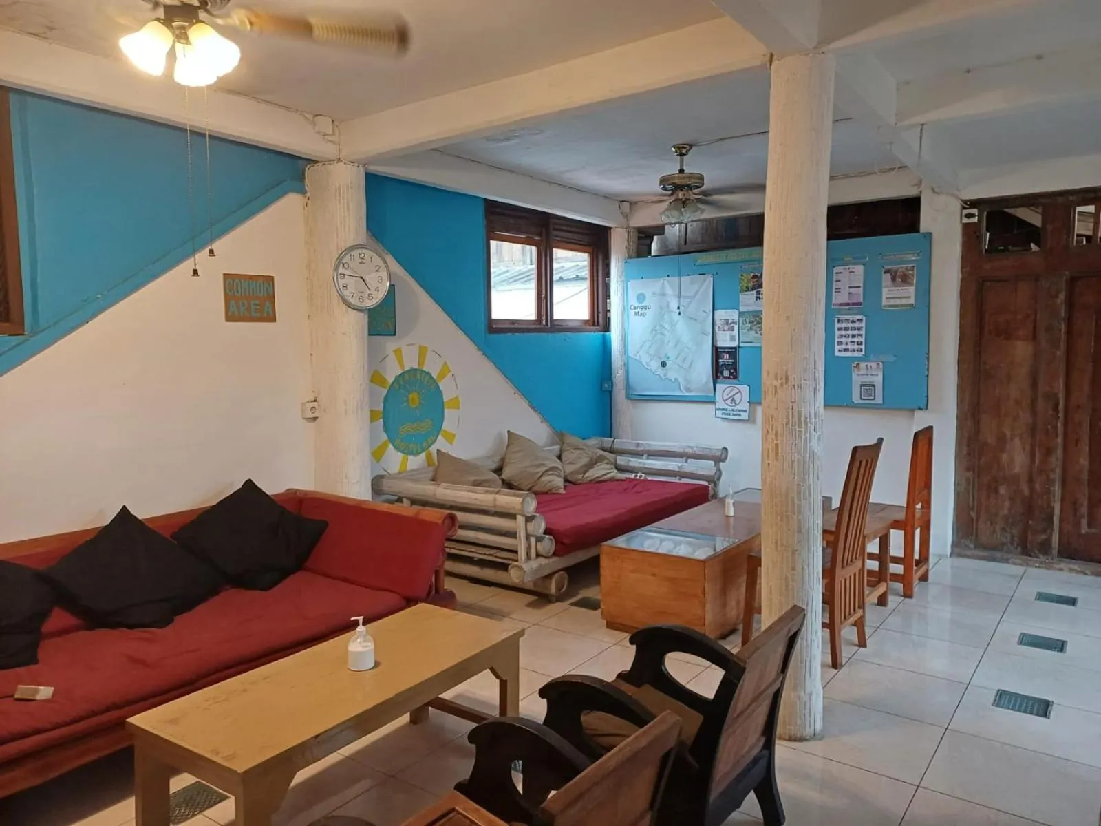 Seating area in Seabreeze Hostel Bali