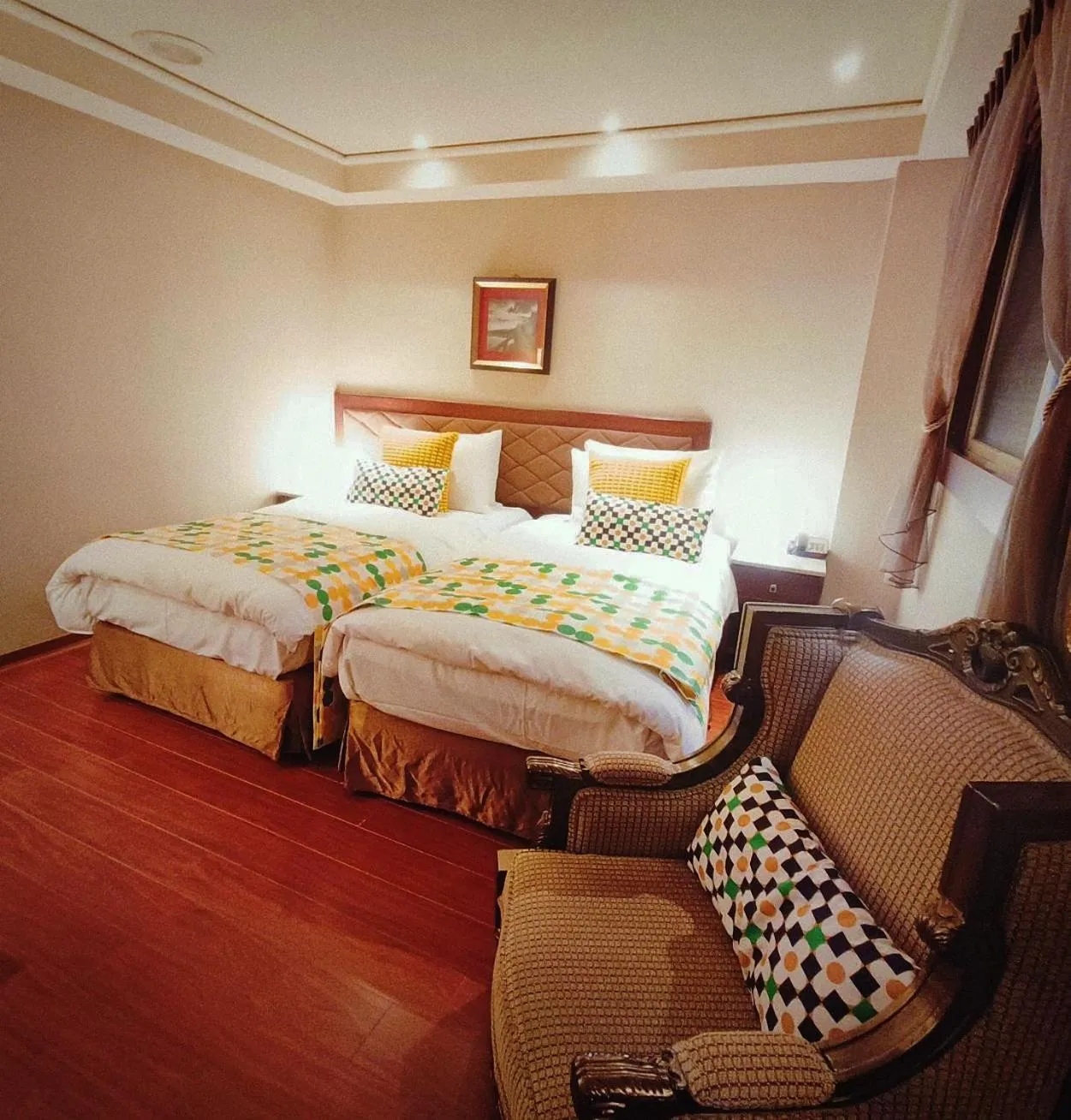 Bed in Deja Vu Hotel