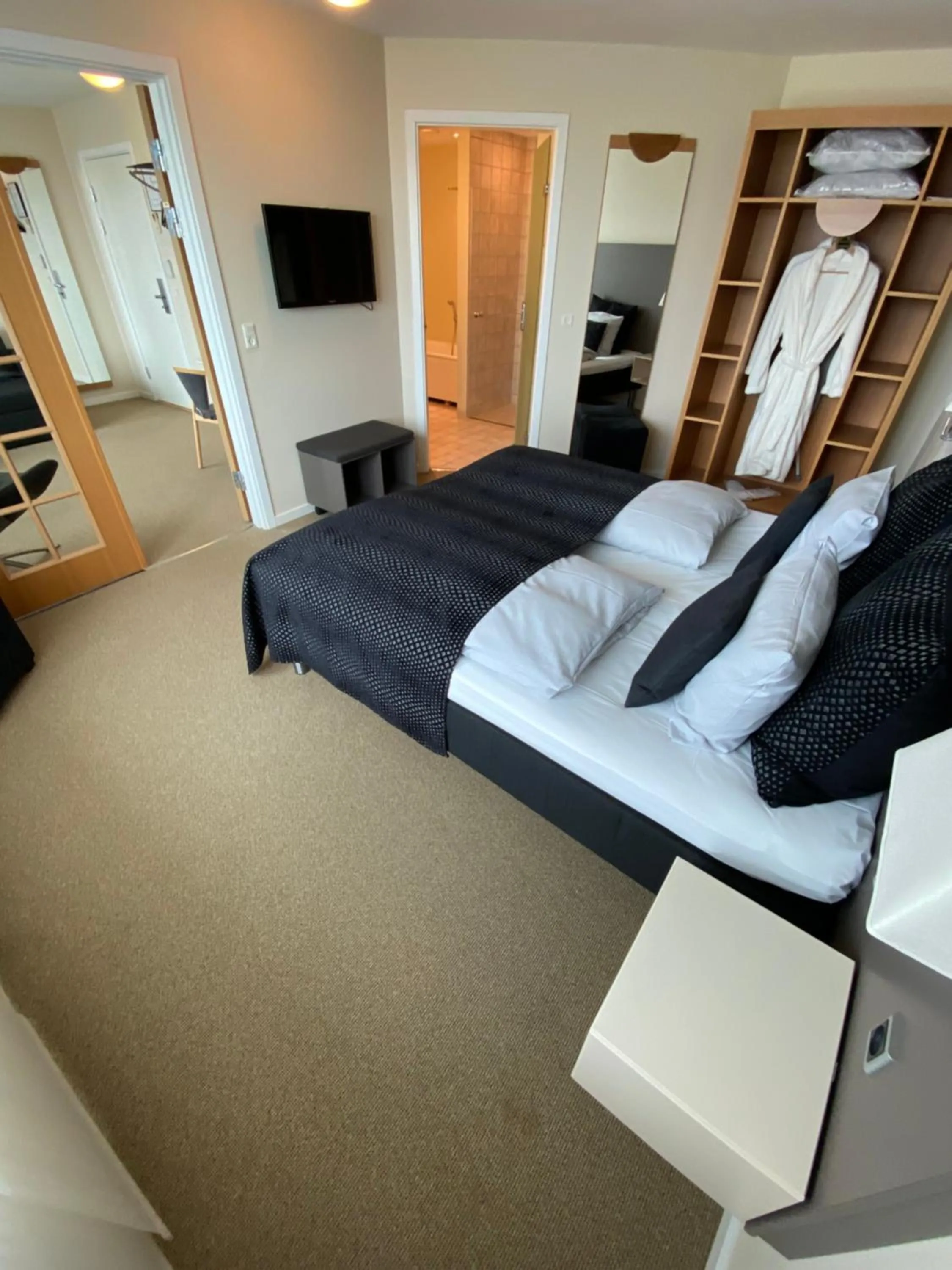 Bed in Hotel Skivehus