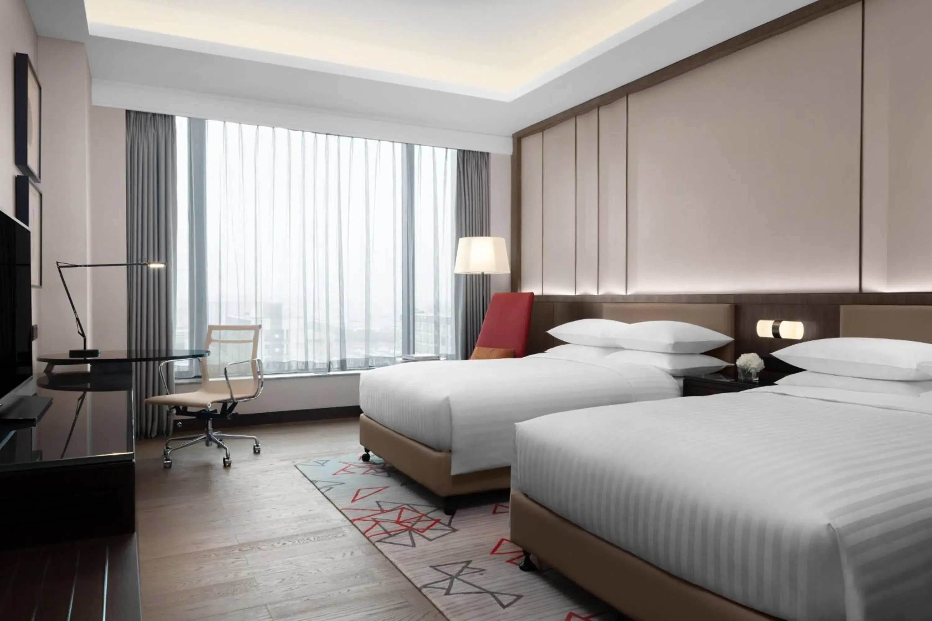 Executive Twin Room-Executive Lounge Access in Courtyard by Marriott Suzhou Mudu Executive Twin Room-Executive Lounge Access in Courtyard by Marriott Suzhou Mudu
