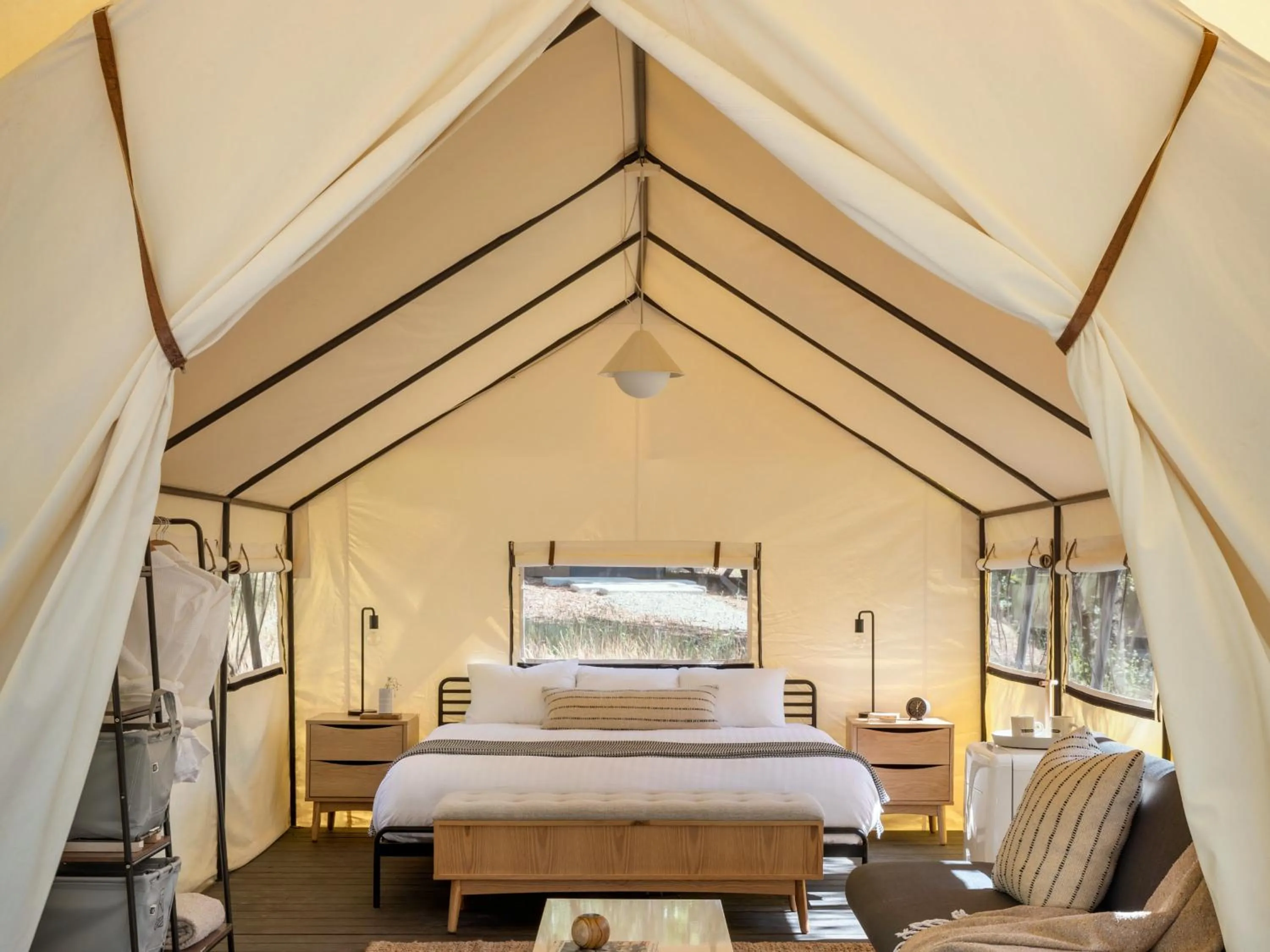 Bed in AutoCamp Yosemite