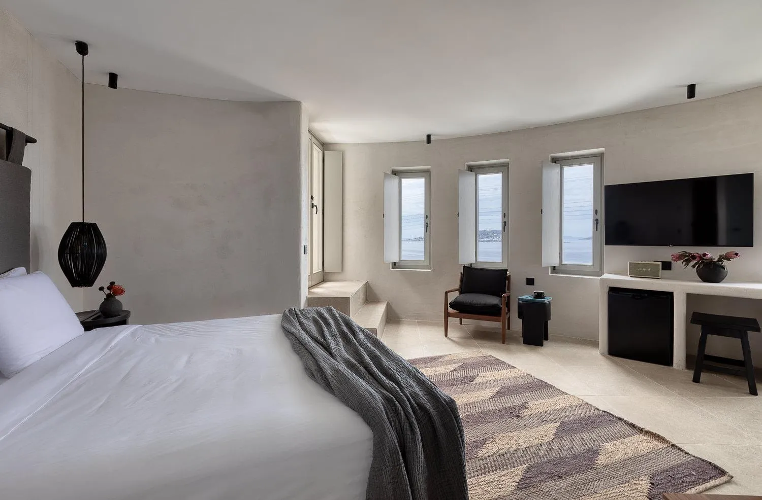 Bed in Rocabella Mykonos Hotel