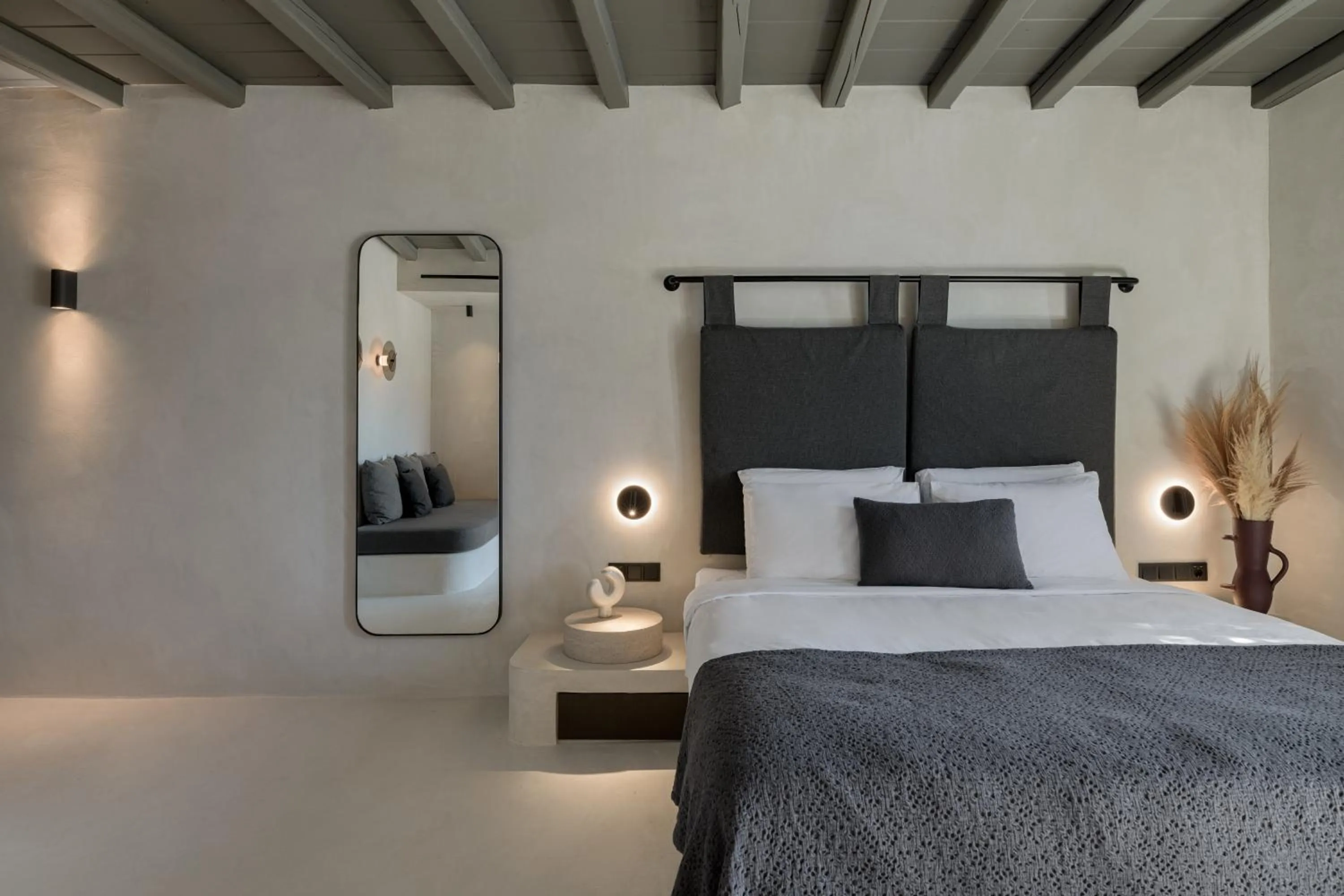 Bed in Rocabella Mykonos Hotel