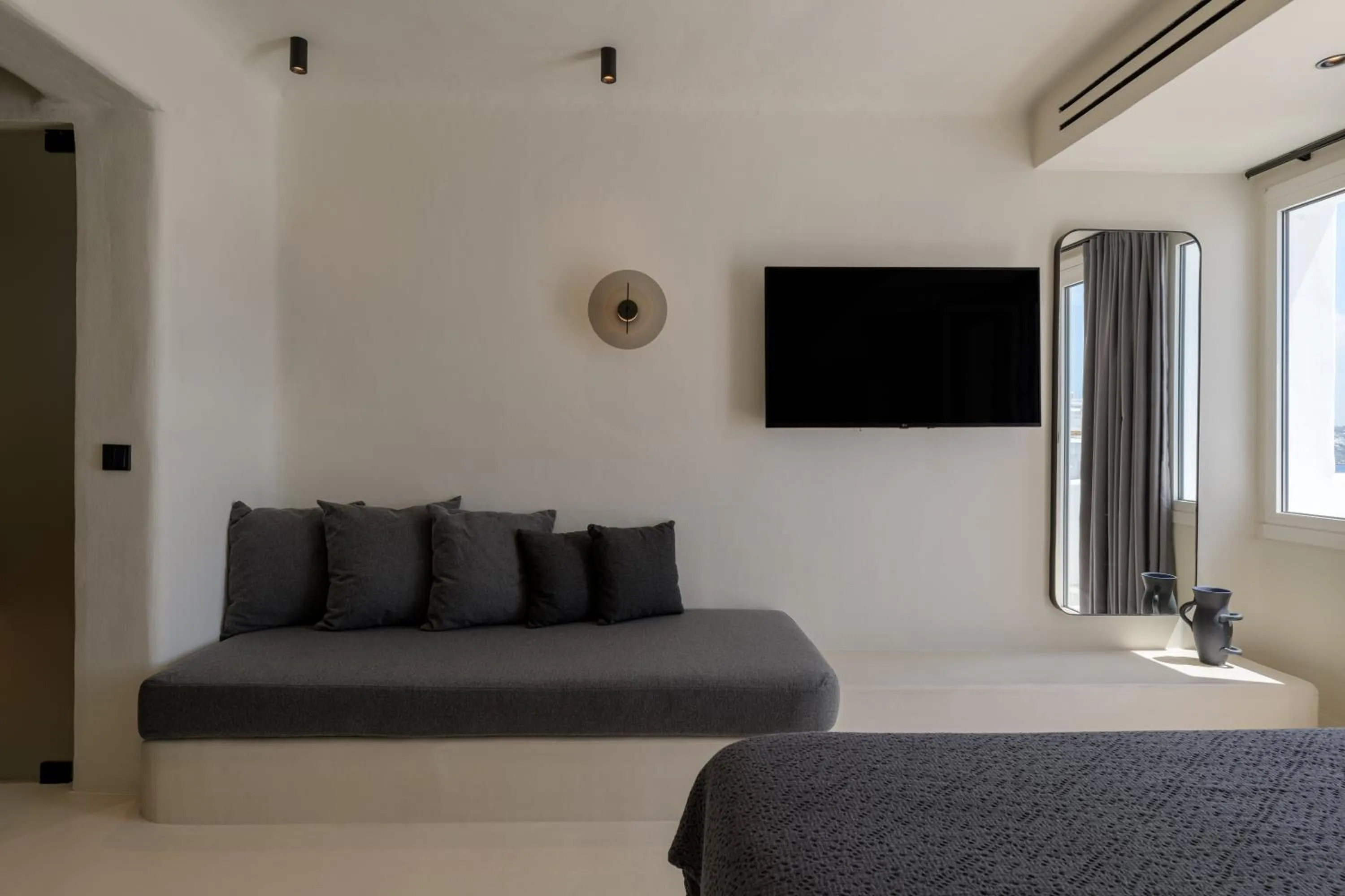 Bed in Rocabella Mykonos Hotel