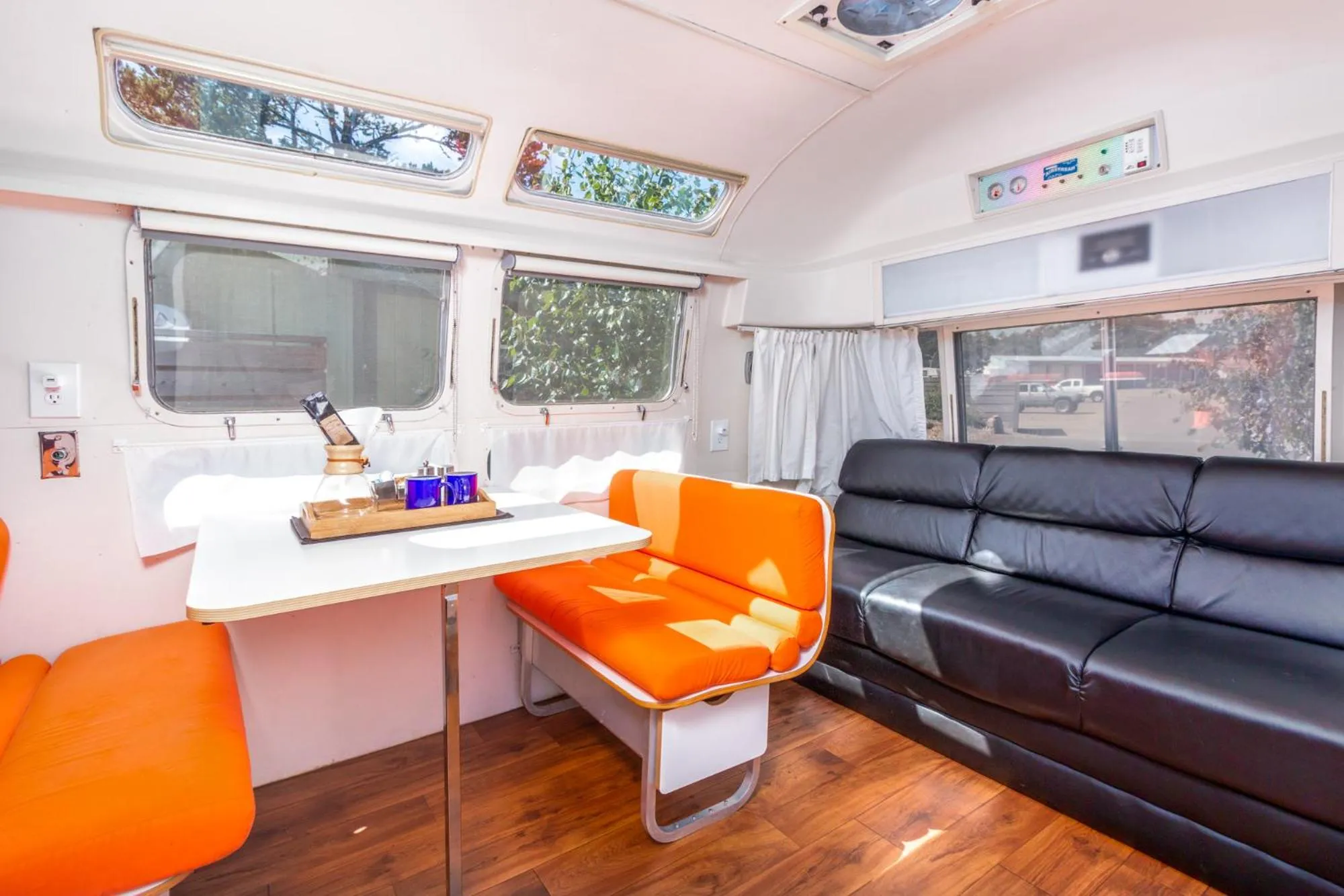 Living room in Hart’s Camp Airstream Hotel & RV Park