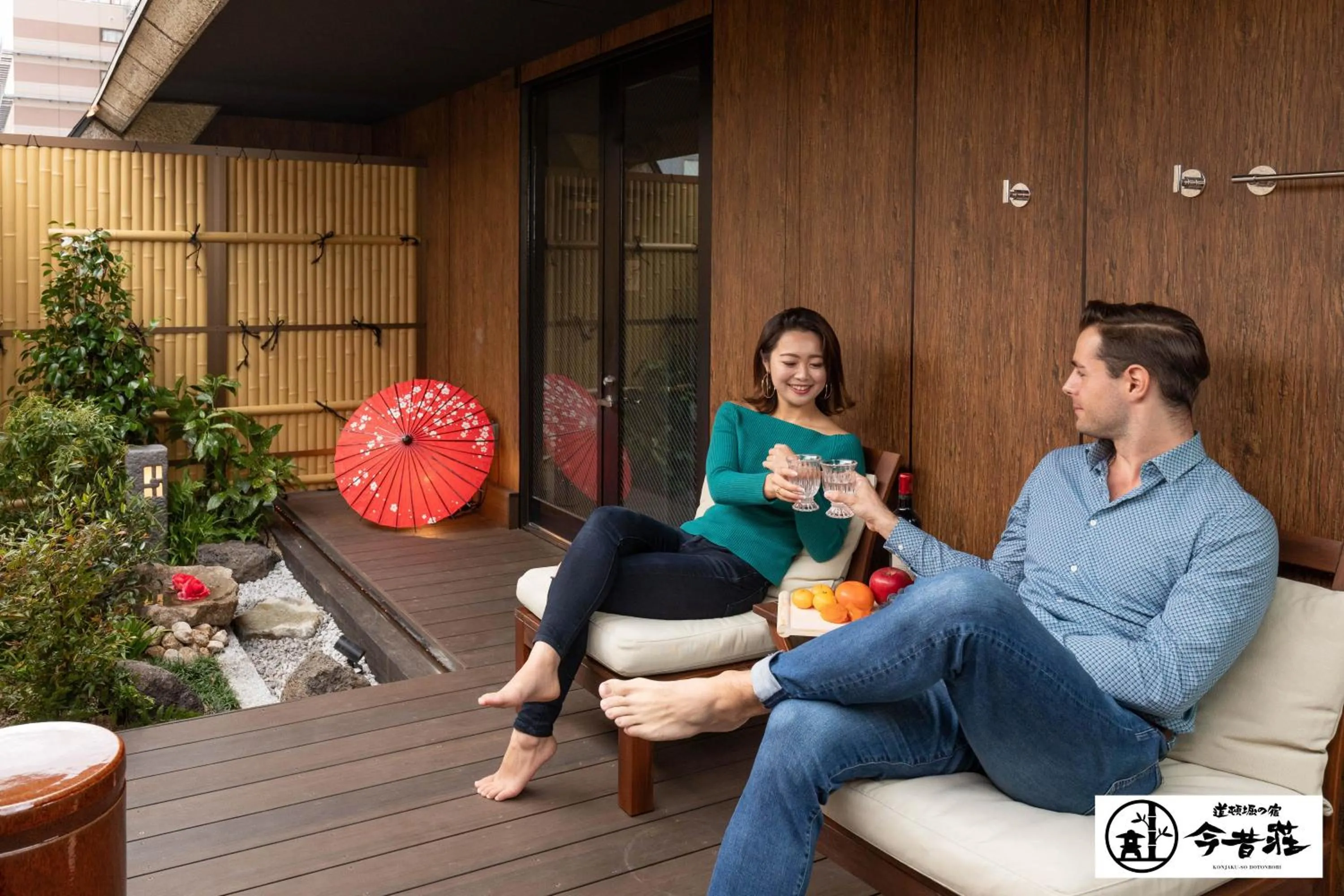 Balcony/Terrace in KONJAKUSO Osaka Dotonbori "SHOSHI" "GŌYAKUYA"SPA Stay
