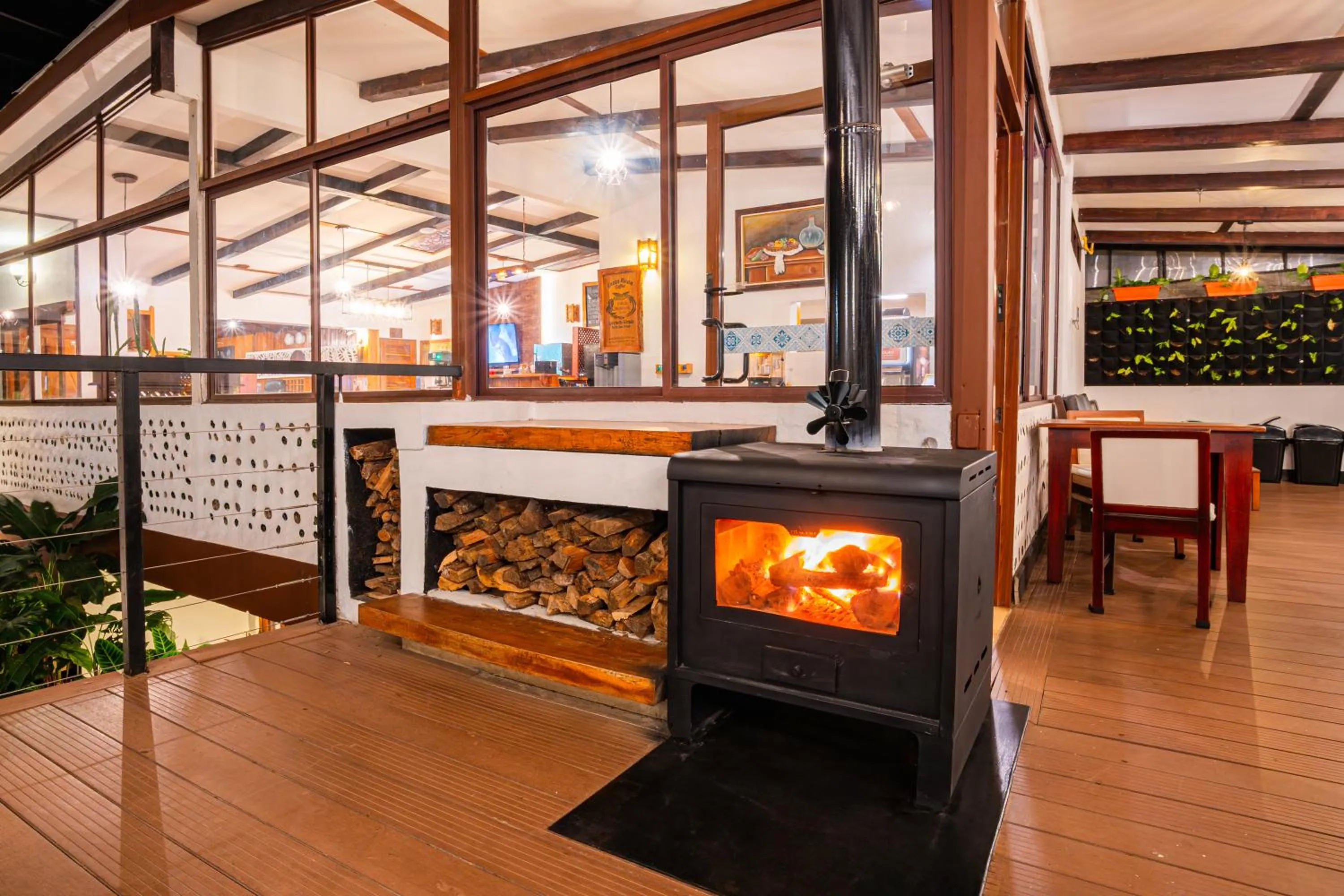 fireplace in Camino Verde B&B Monteverde Costa Rica