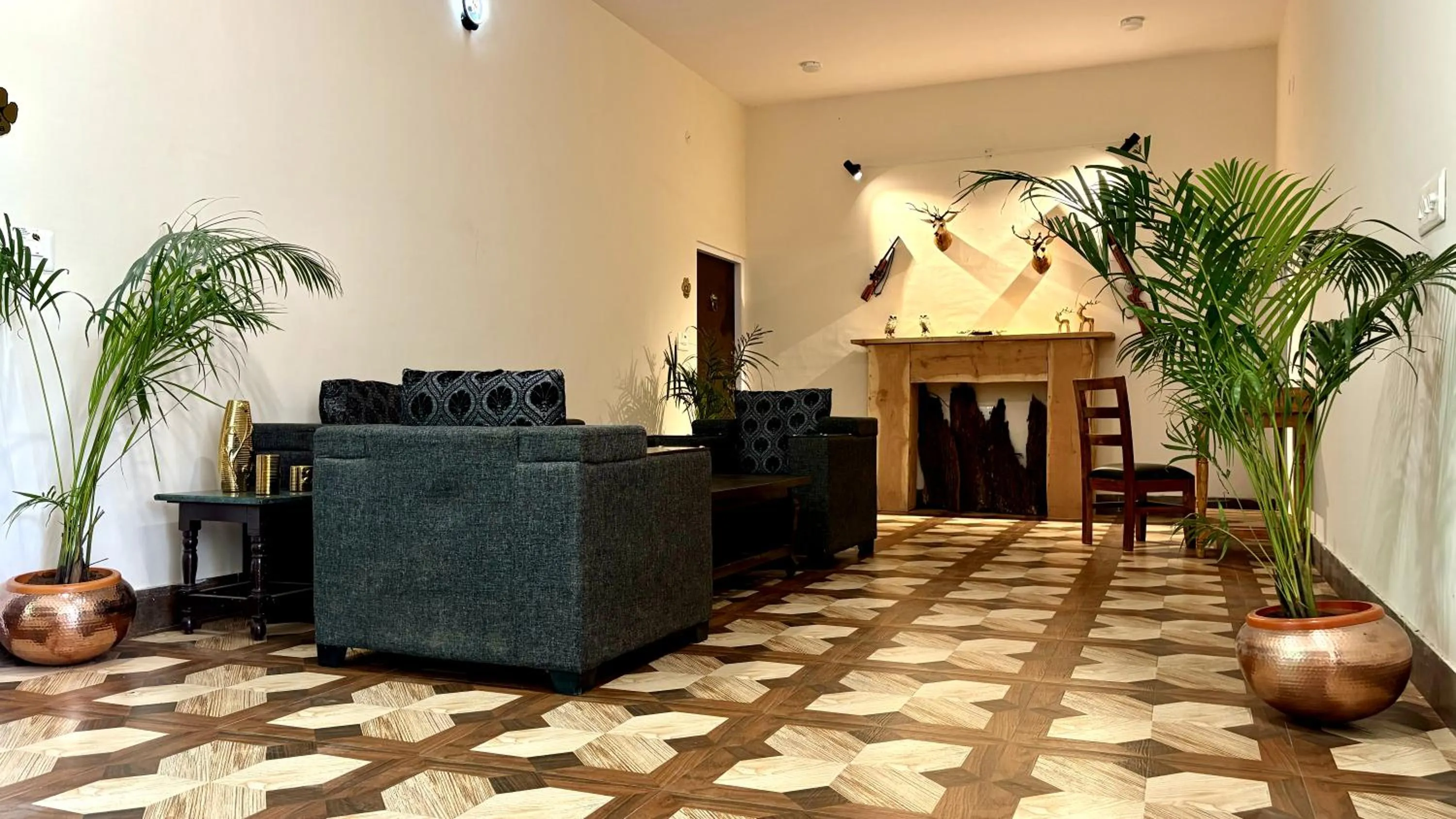 Living room in Paridhi Niwas, Ranthambore- near Tiger Safari Zones 1-5