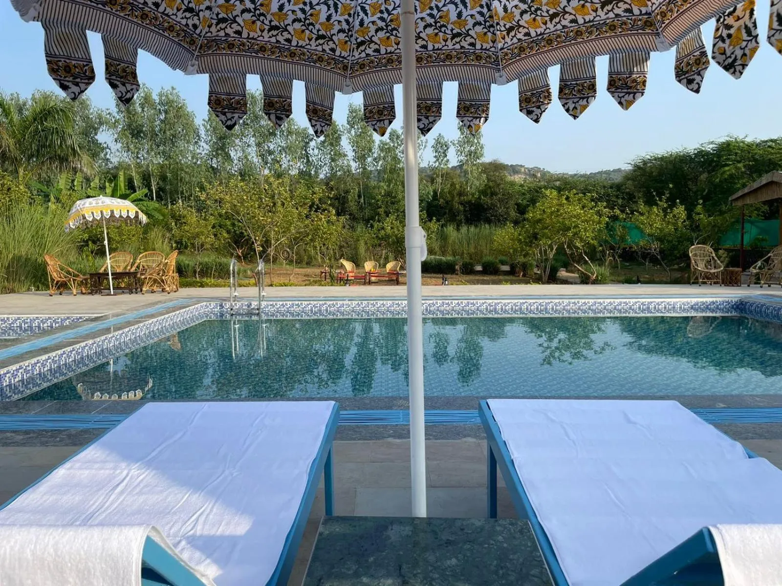 Swimming pool in Paridhi Niwas, Ranthambore- near Tiger Safari Zones 1-5