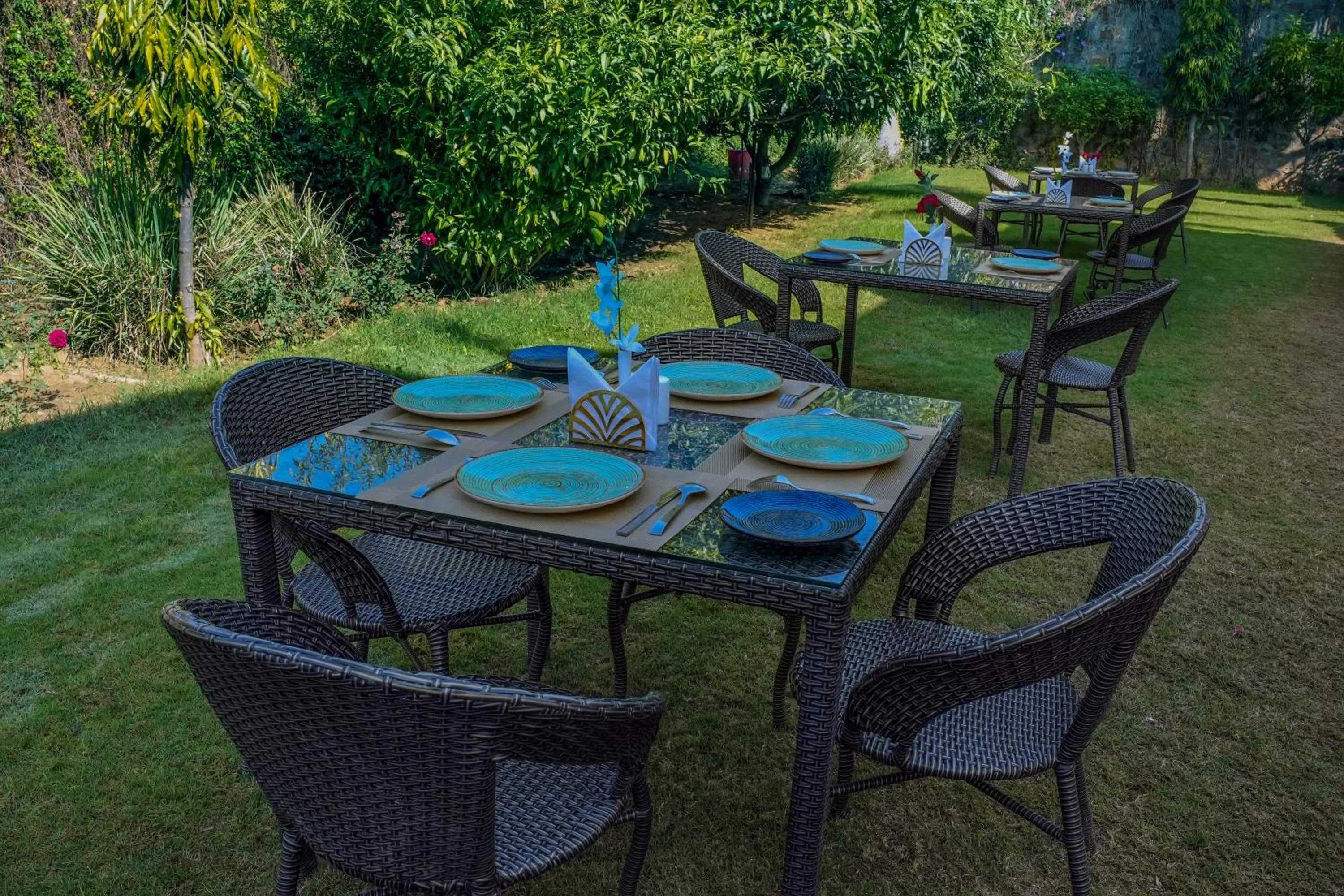Dining area in Paridhi Niwas, Ranthambore- near Tiger Safari Zones 1-5