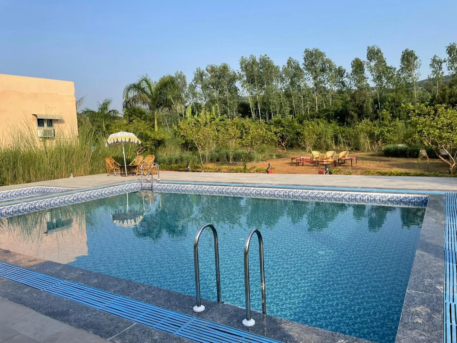 Pool view in Paridhi Niwas, Ranthambore- near Tiger Safari Zones 1-5