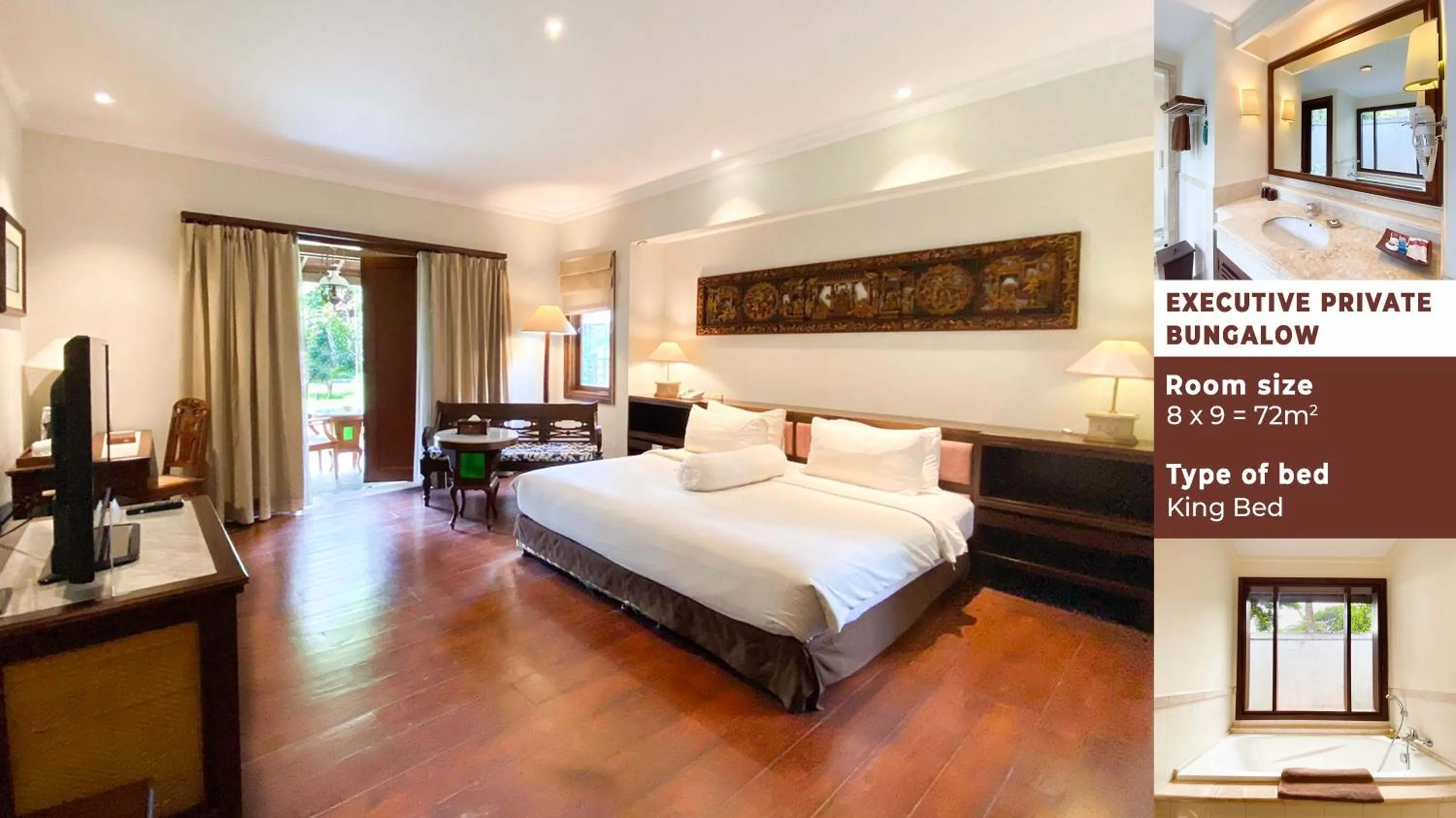 Bed in Laras Asri Resort & Spa