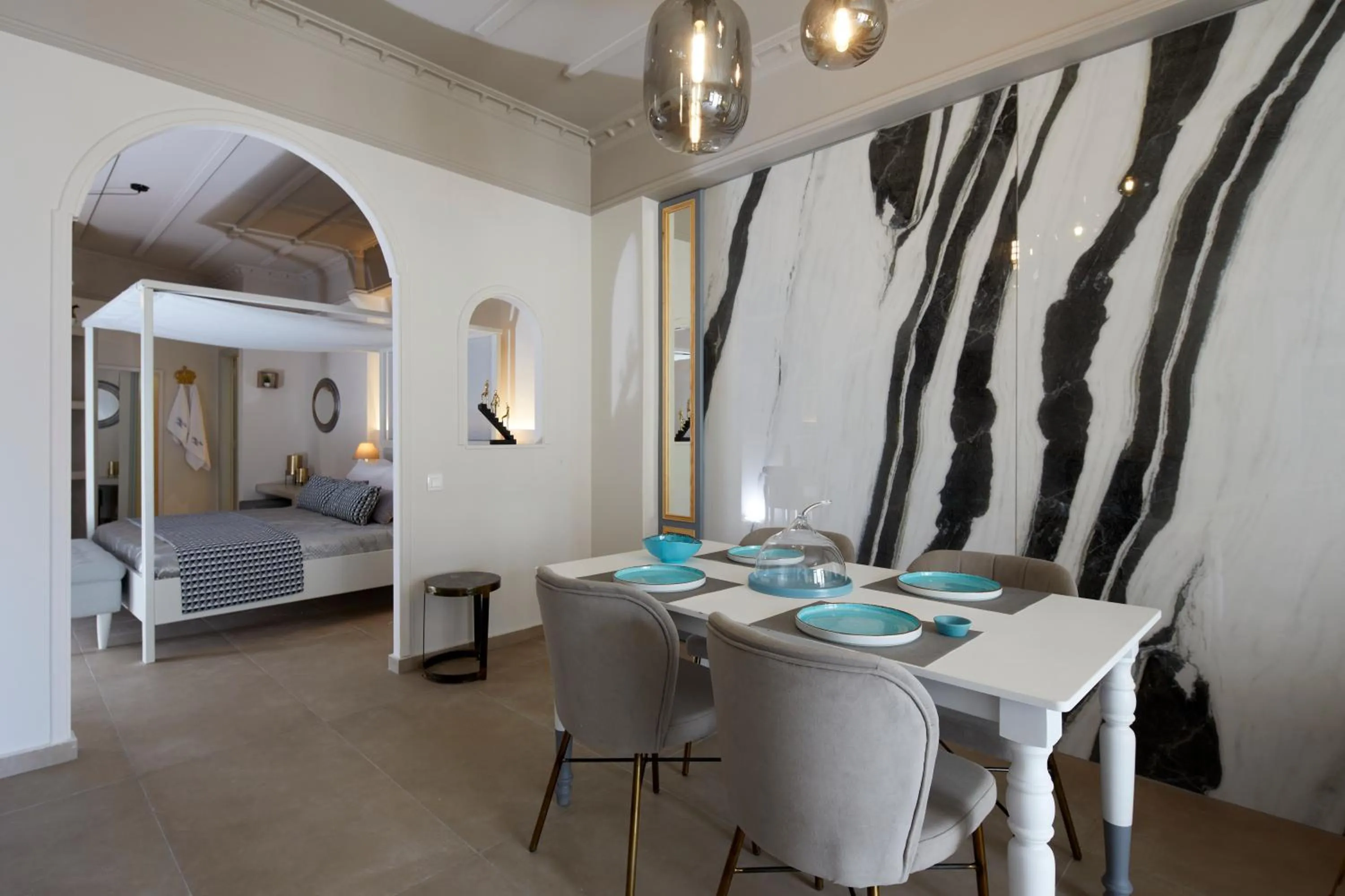 Living room, Bed in Blue Sea Hotel