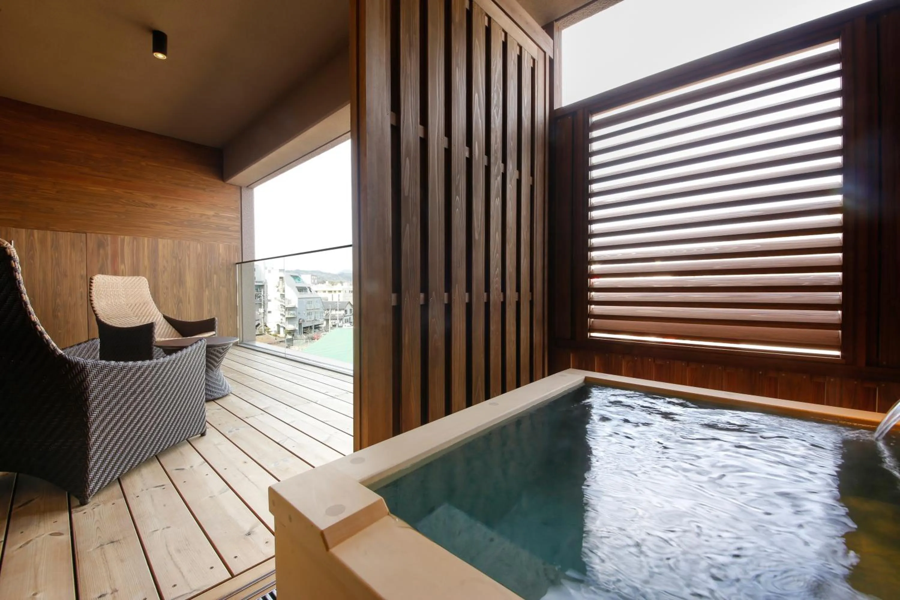 Hot Spring Bath in The Shiroyama Terrace Tsuyama Villa