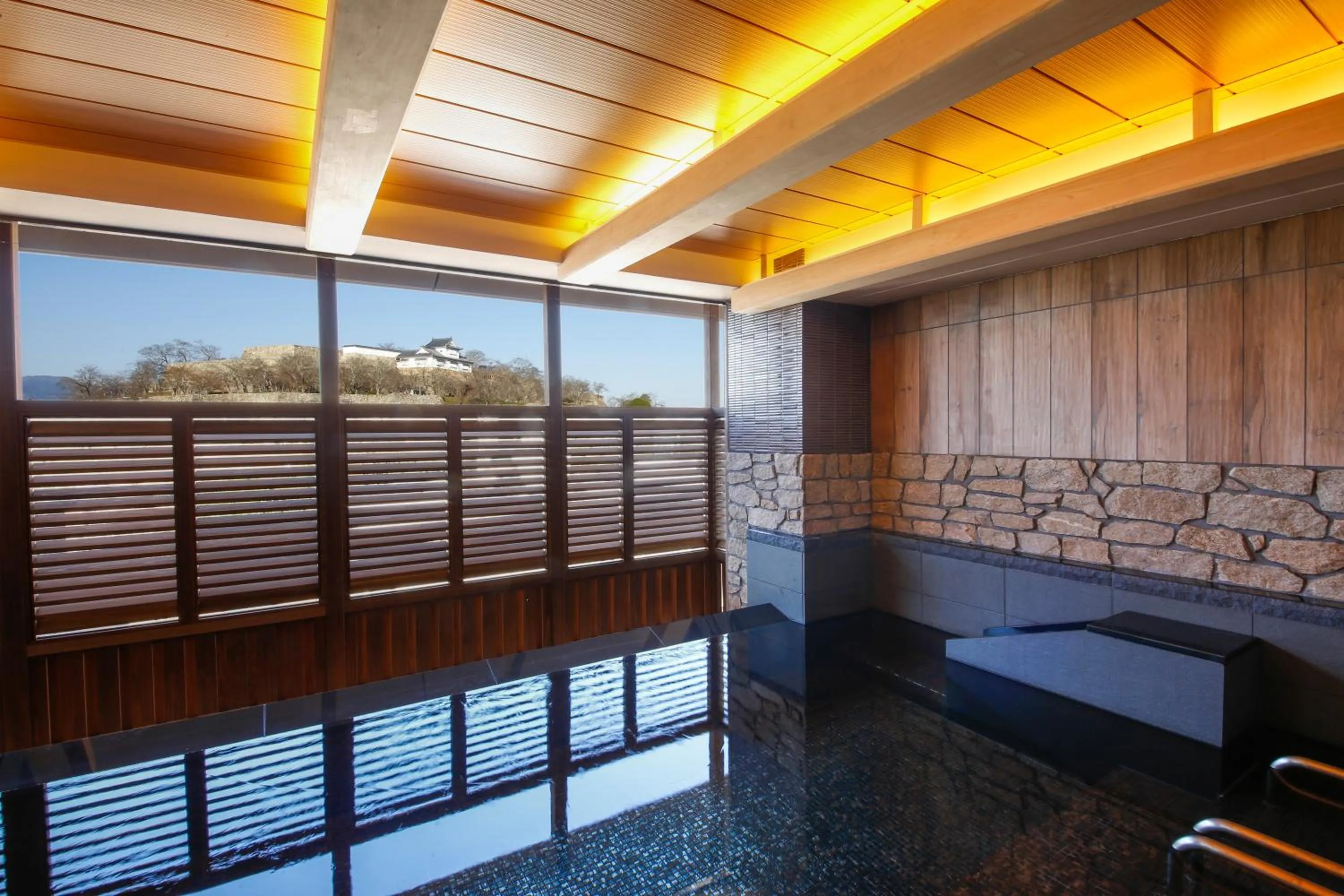 Hot Spring Bath in The Shiroyama Terrace Tsuyama Villa