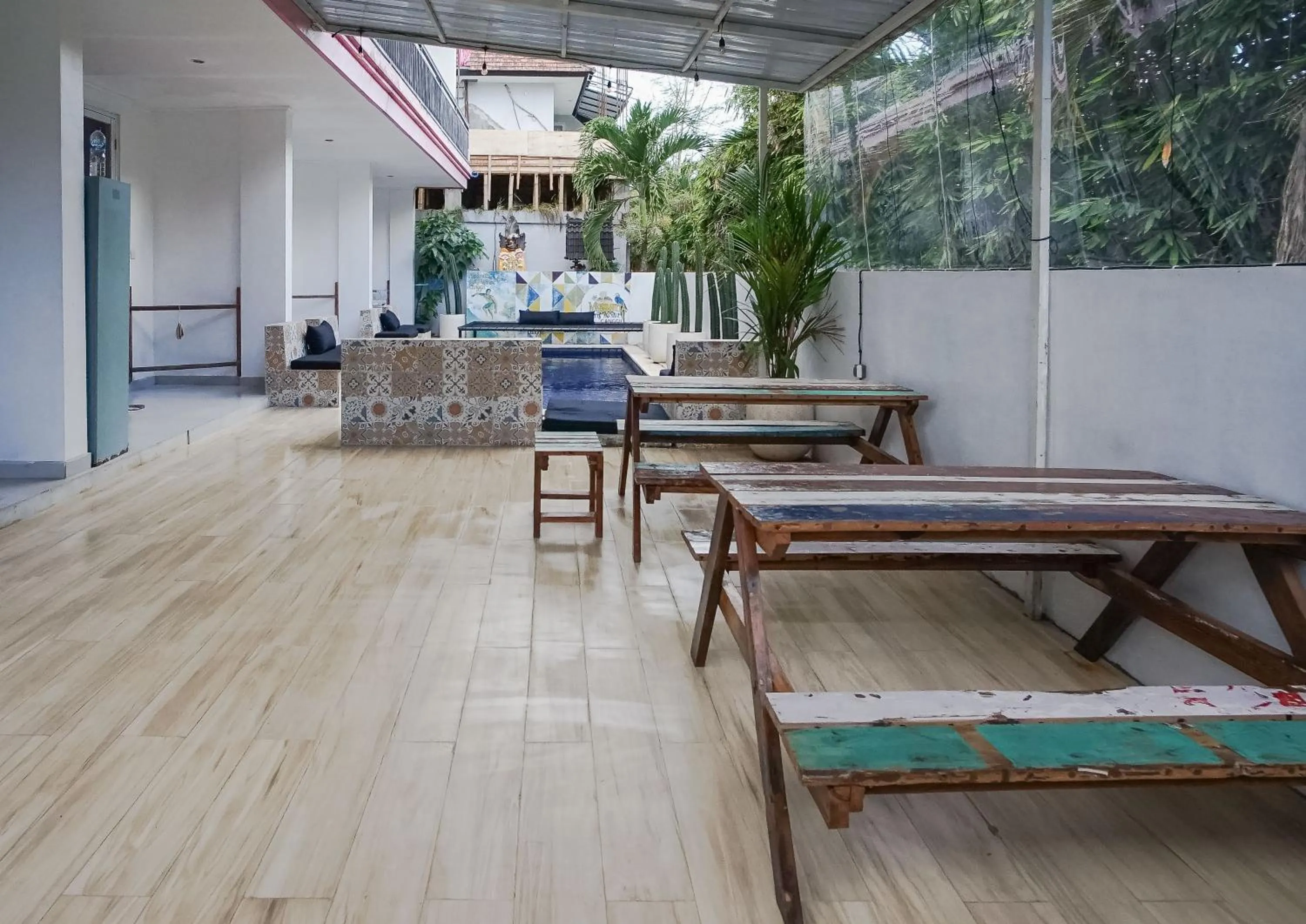 Seating area in Margarita Surf Hostel Canggu