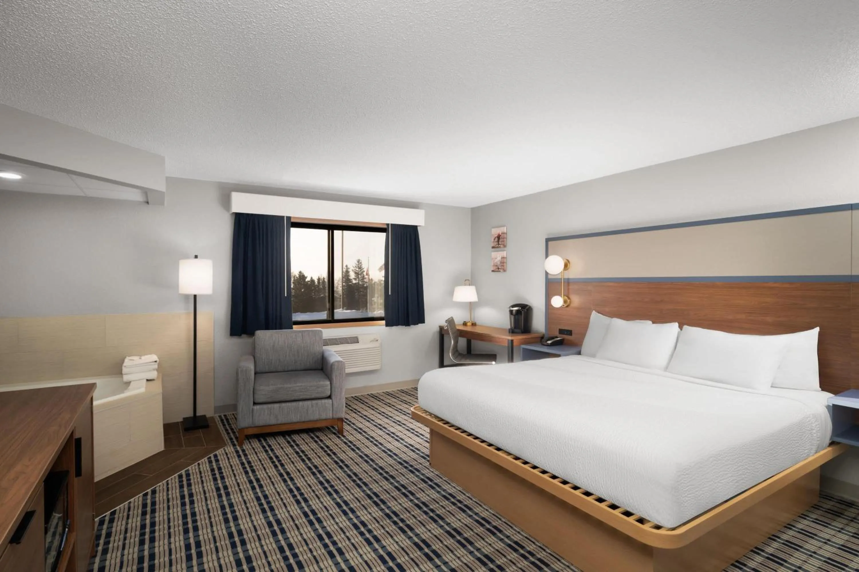 Bath, Bed in AmericInn by Wyndham Tofte Near Lake Superior