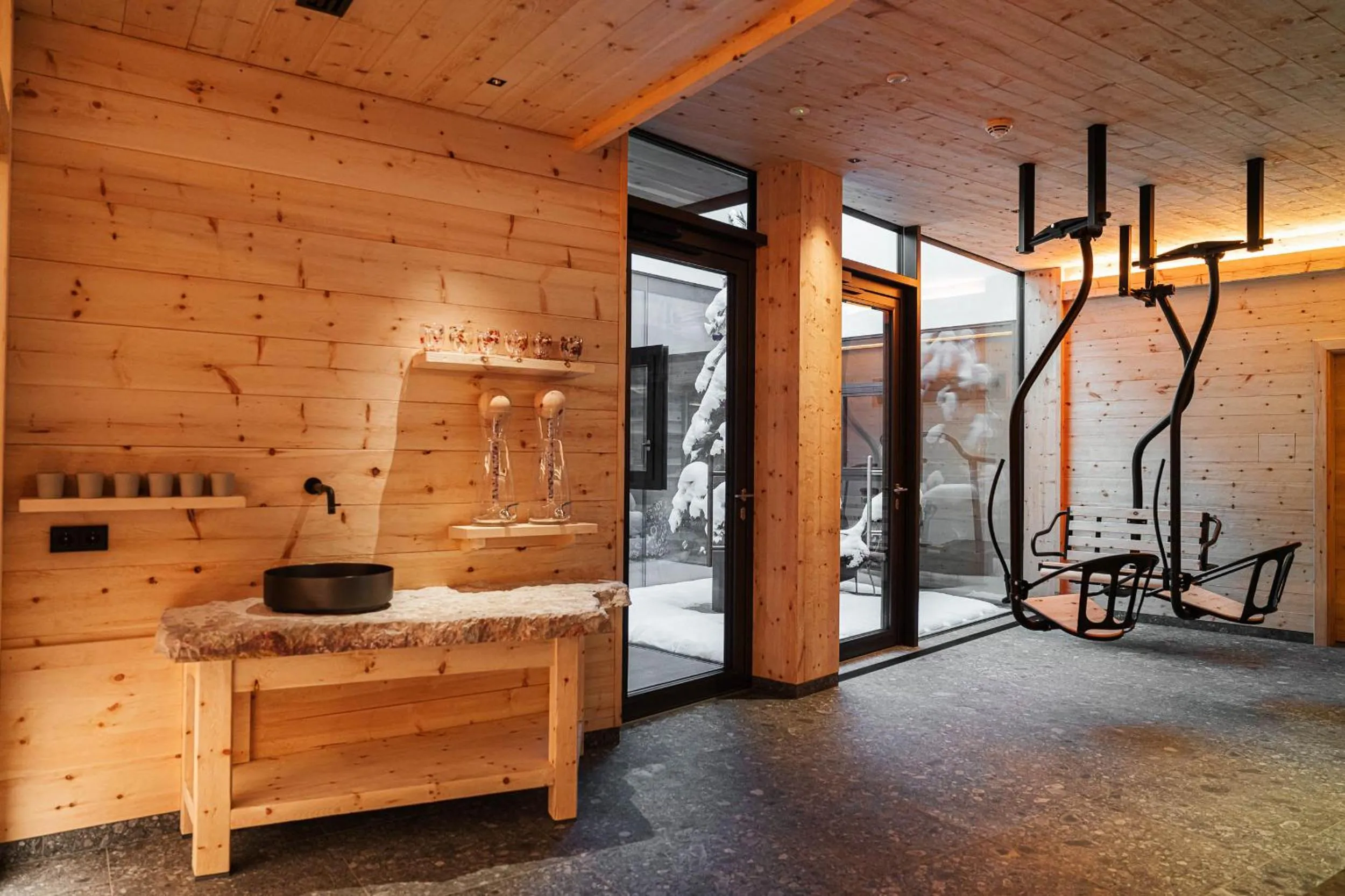 Sauna in Chalet Elisabeth dolomites alpin & charme