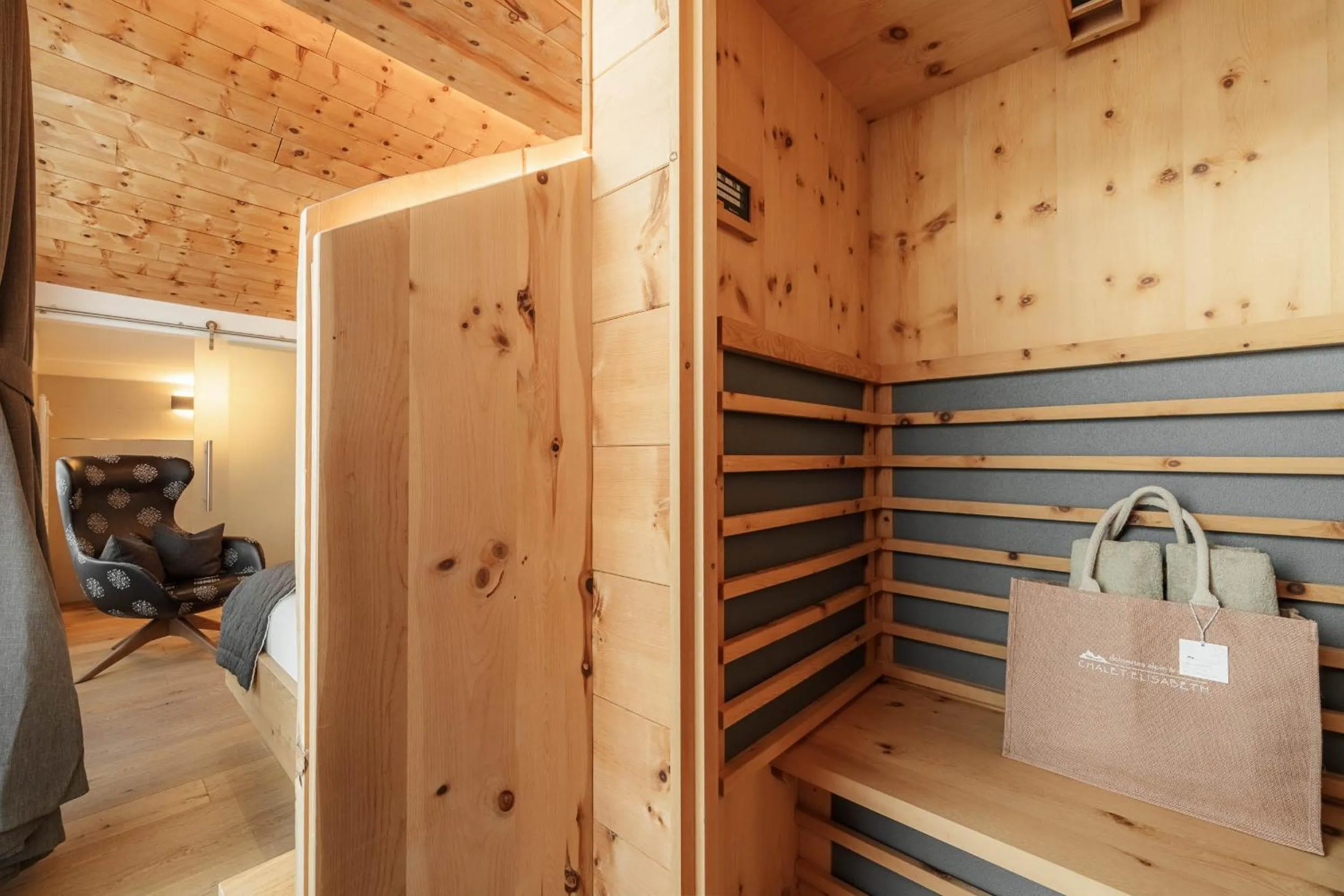 Sauna in Chalet Elisabeth dolomites alpin & charme