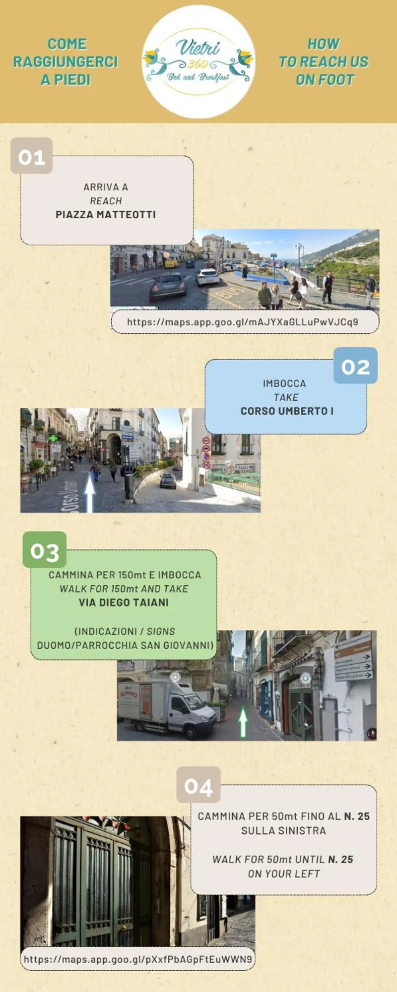 Text overlay in B&B Vietri 360