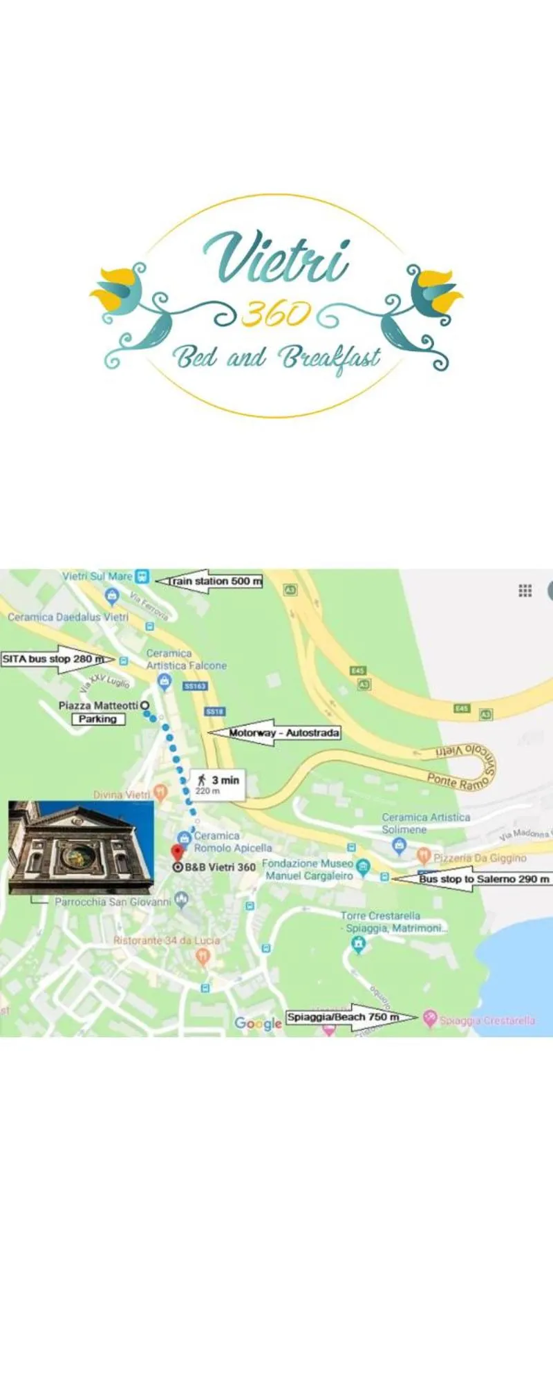 Text overlay in B&B Vietri 360