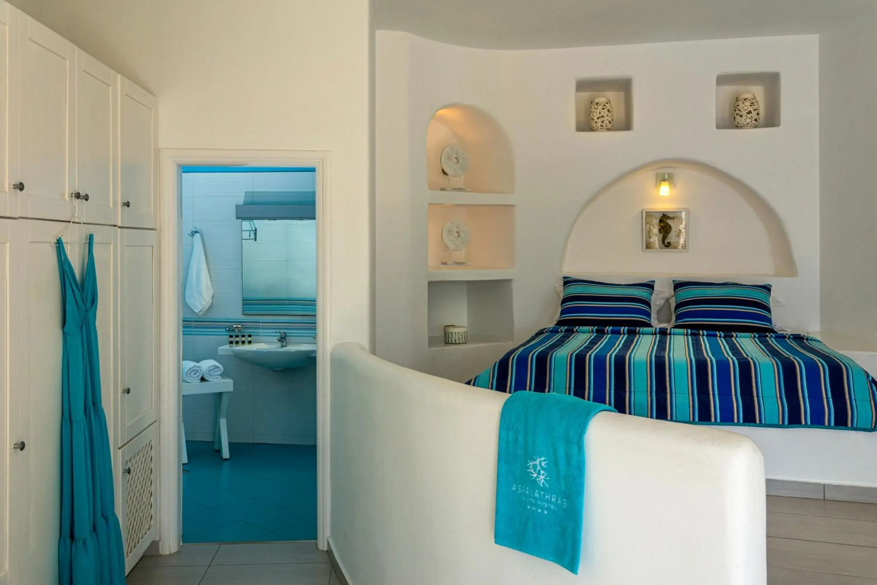 Superior Double with Pool View in Aspalathras White Hotel Superior Double with Pool View in Aspalathras White Hotel