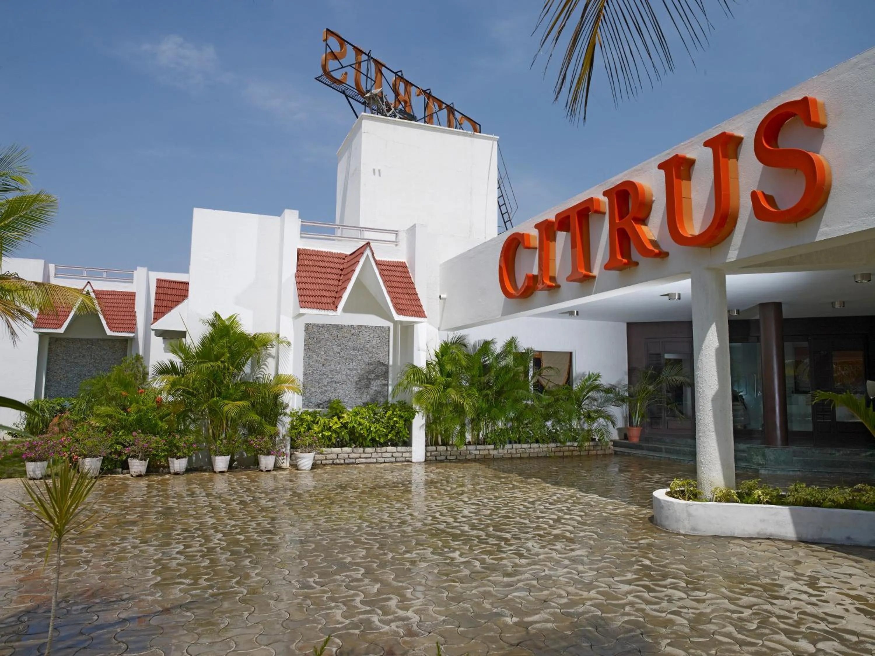 Facade/entrance in Vedic Village Sriperumbudur formerly known as Citrus Hotel