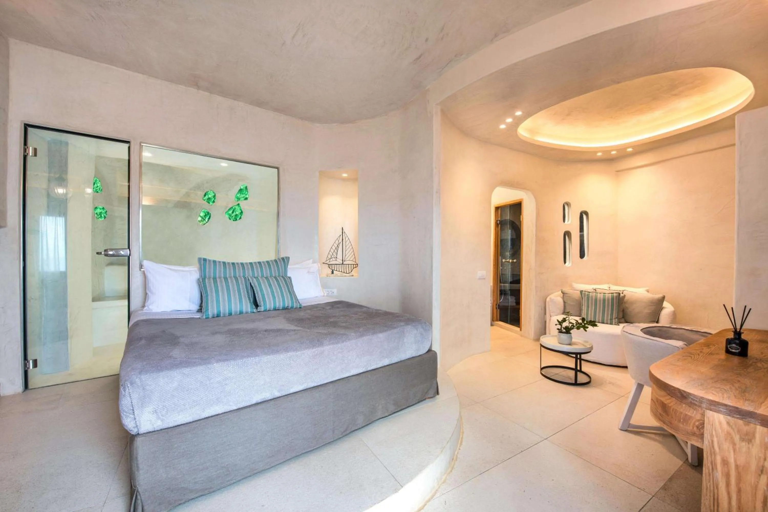Bedroom in Athina Luxury Suites