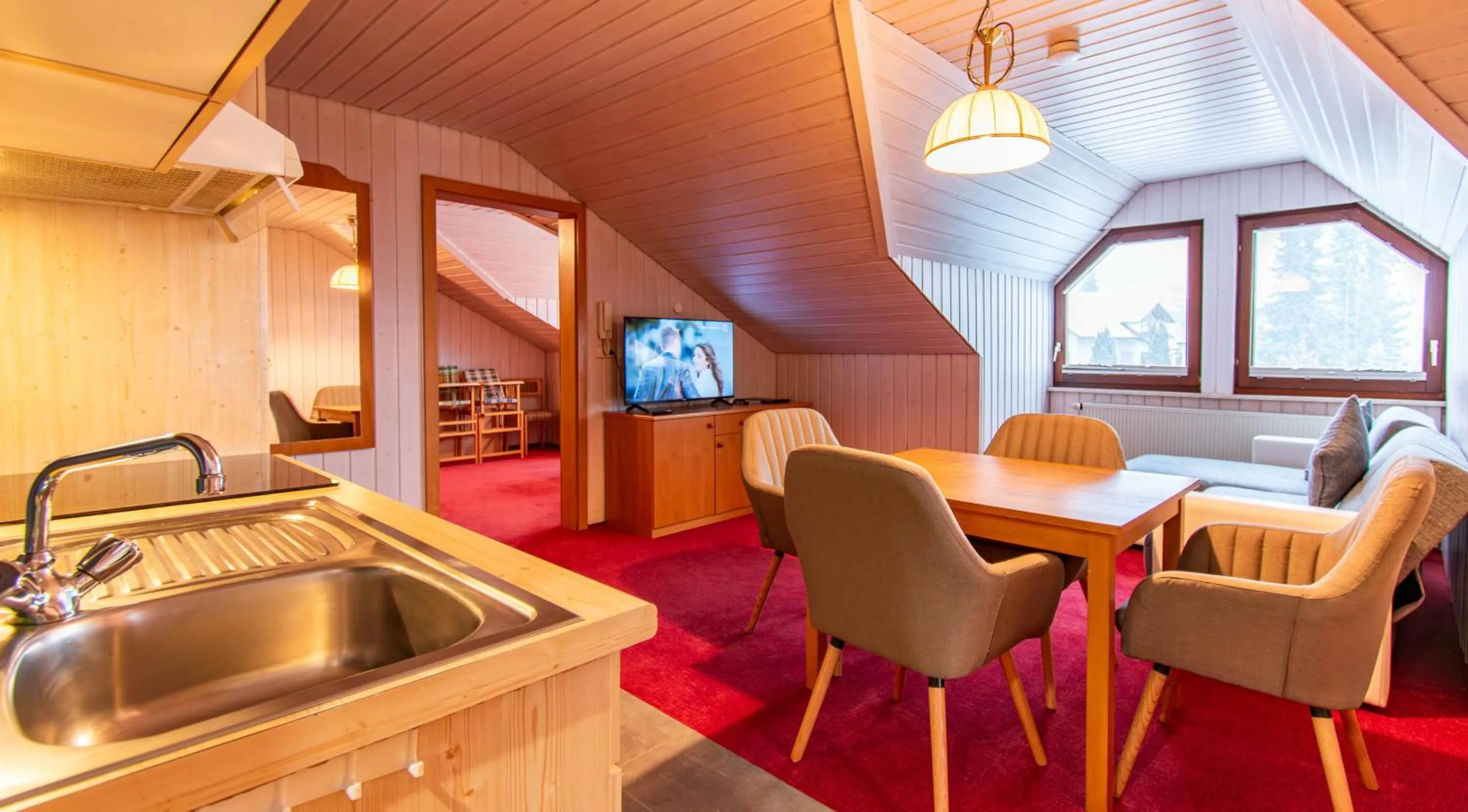 Kitchen or kitchenette in Wellnesshotel Hohenrodt