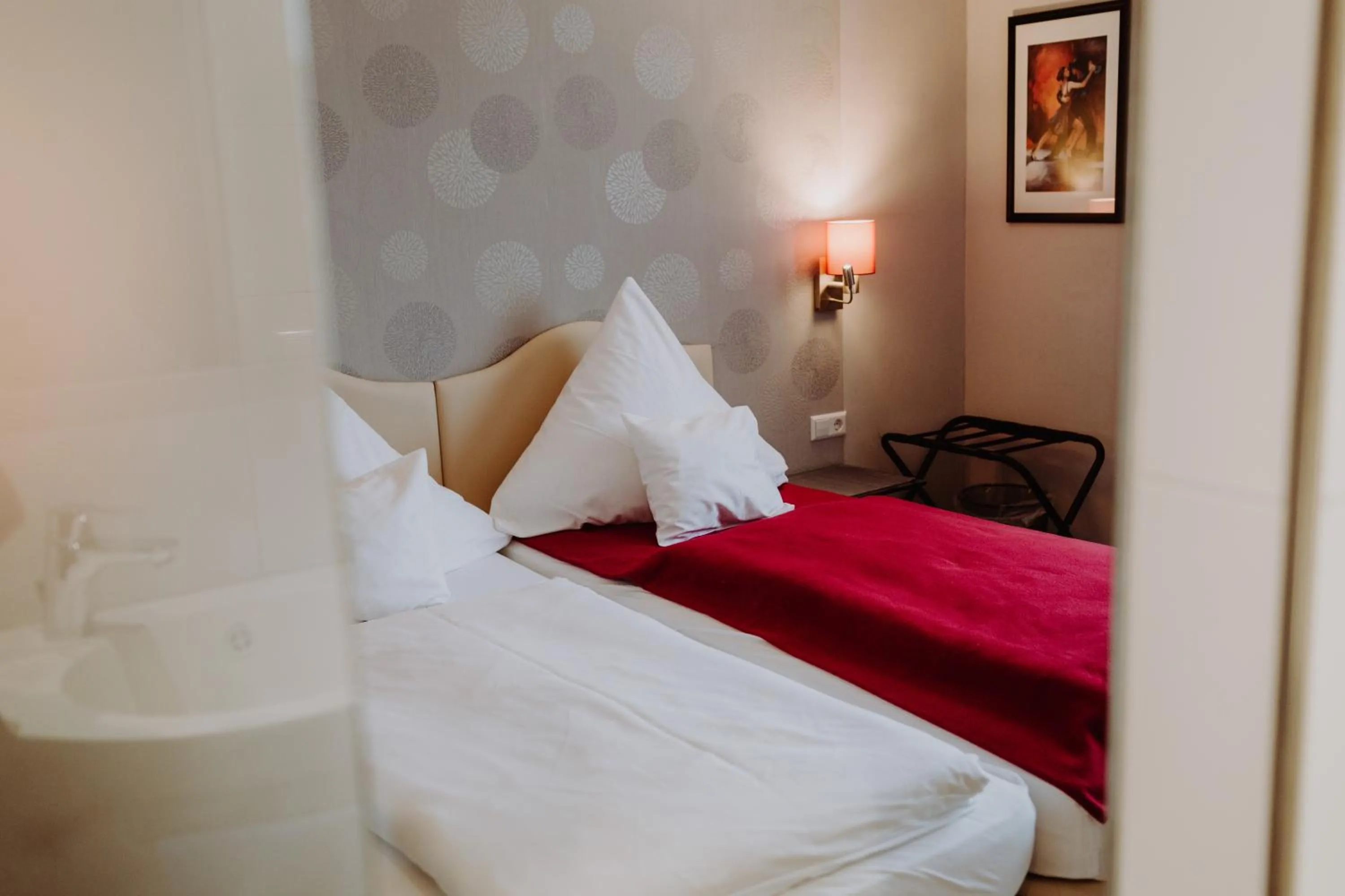 Bed in Hotel Moorbadstuben