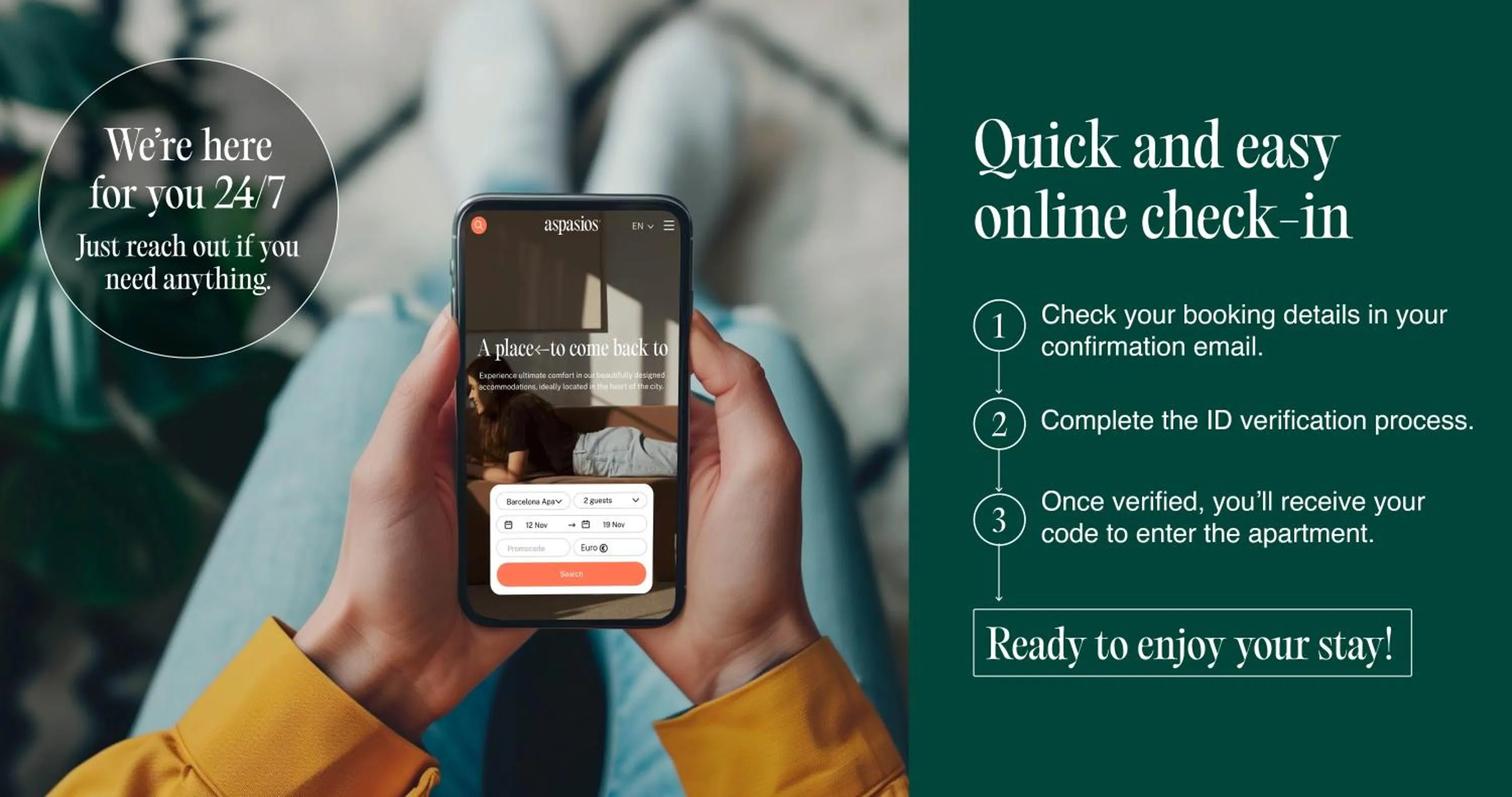 Text overlay in Aspasios Plaza Real Apartments