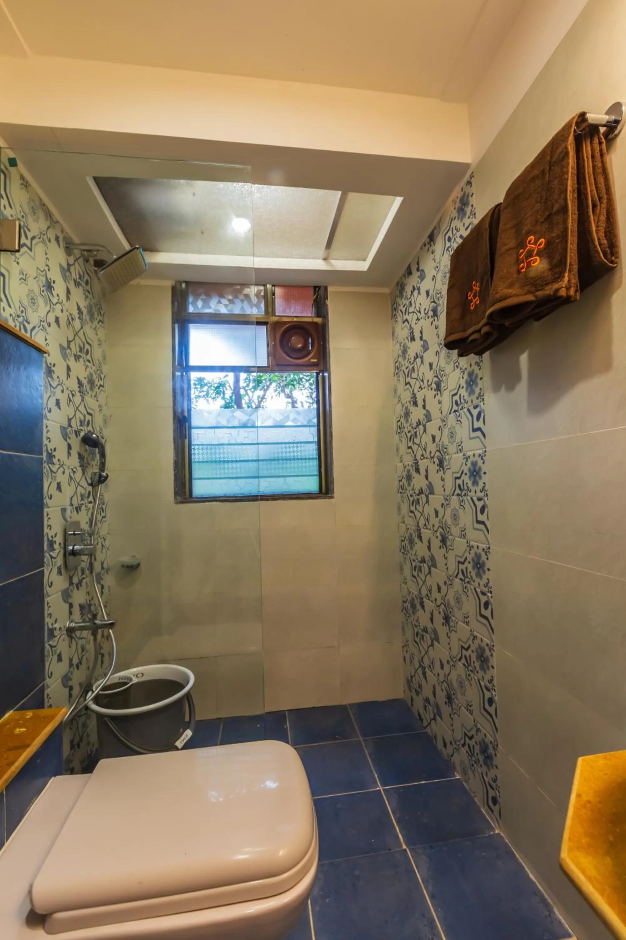 Bathroom in SaffronStays Ekaant- 3BR pet-friendly pool villa with lawn, games & river walk in gated community near Mumbai
