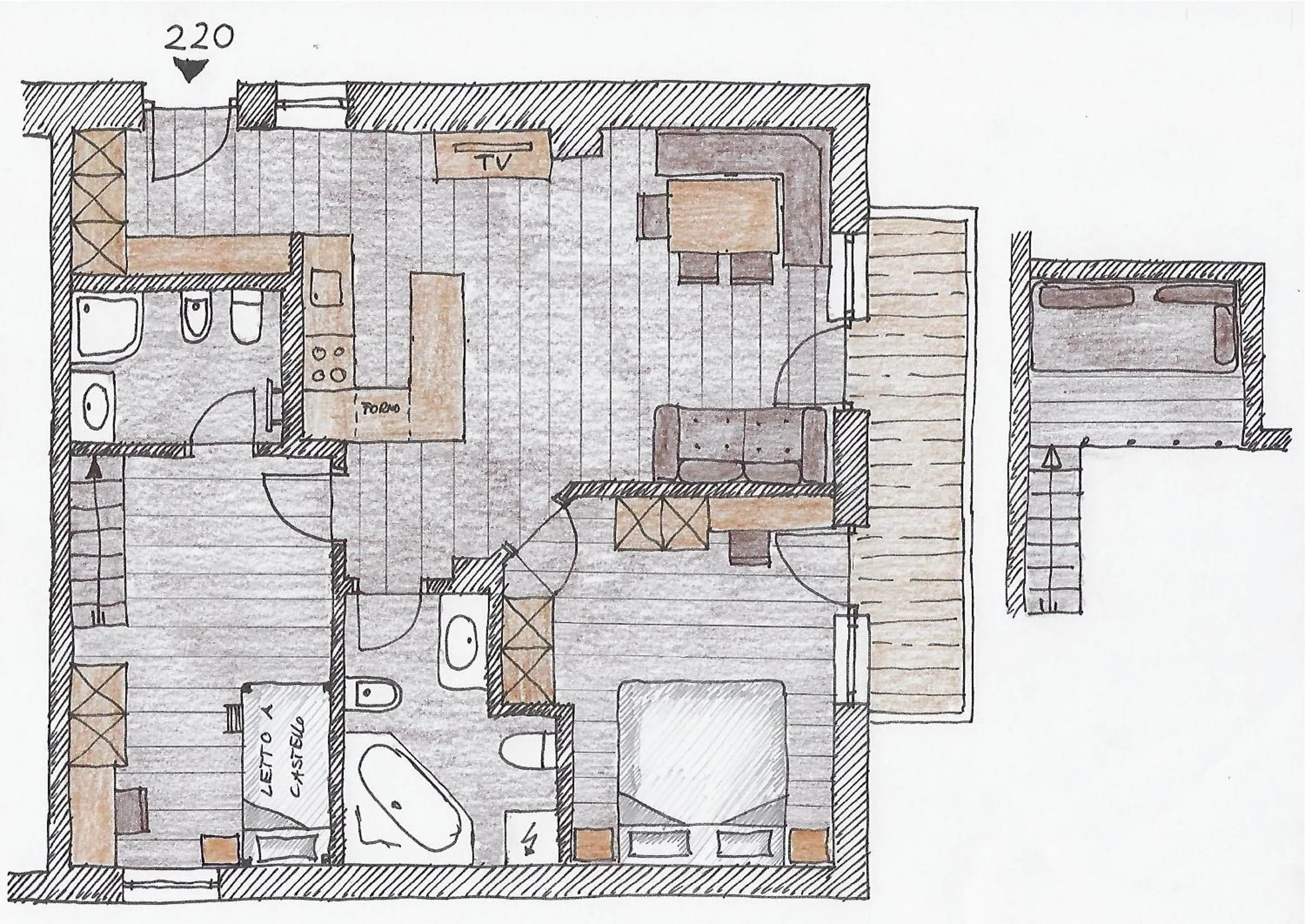 Floor plan in Hotel Monte44