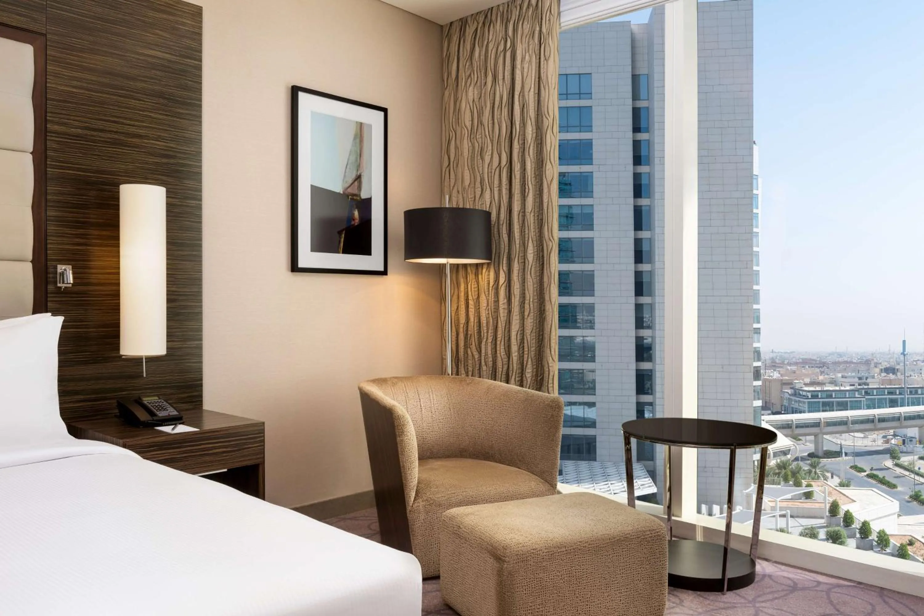 View (from property/room), Bed in Hilton Riyadh Hotel & Residences