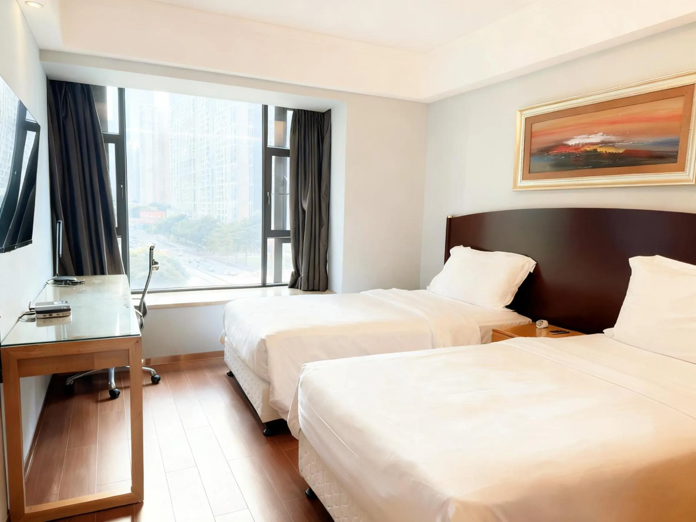 Bed in 广州丹顿行政公寓-Dan Executive Apartment Guangzhou Zhujiang New Town