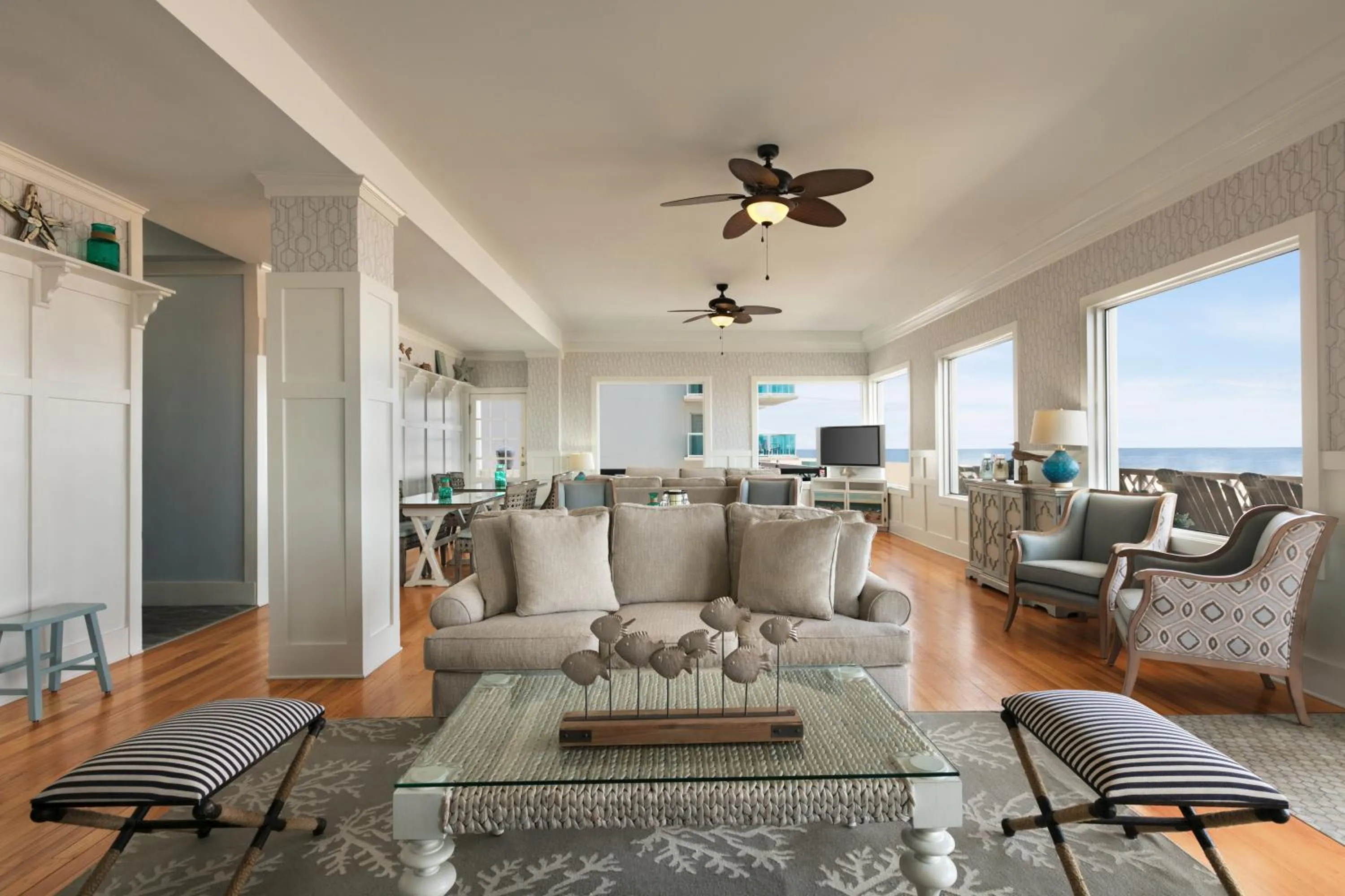 Seating area in Harrison Hall Hotel