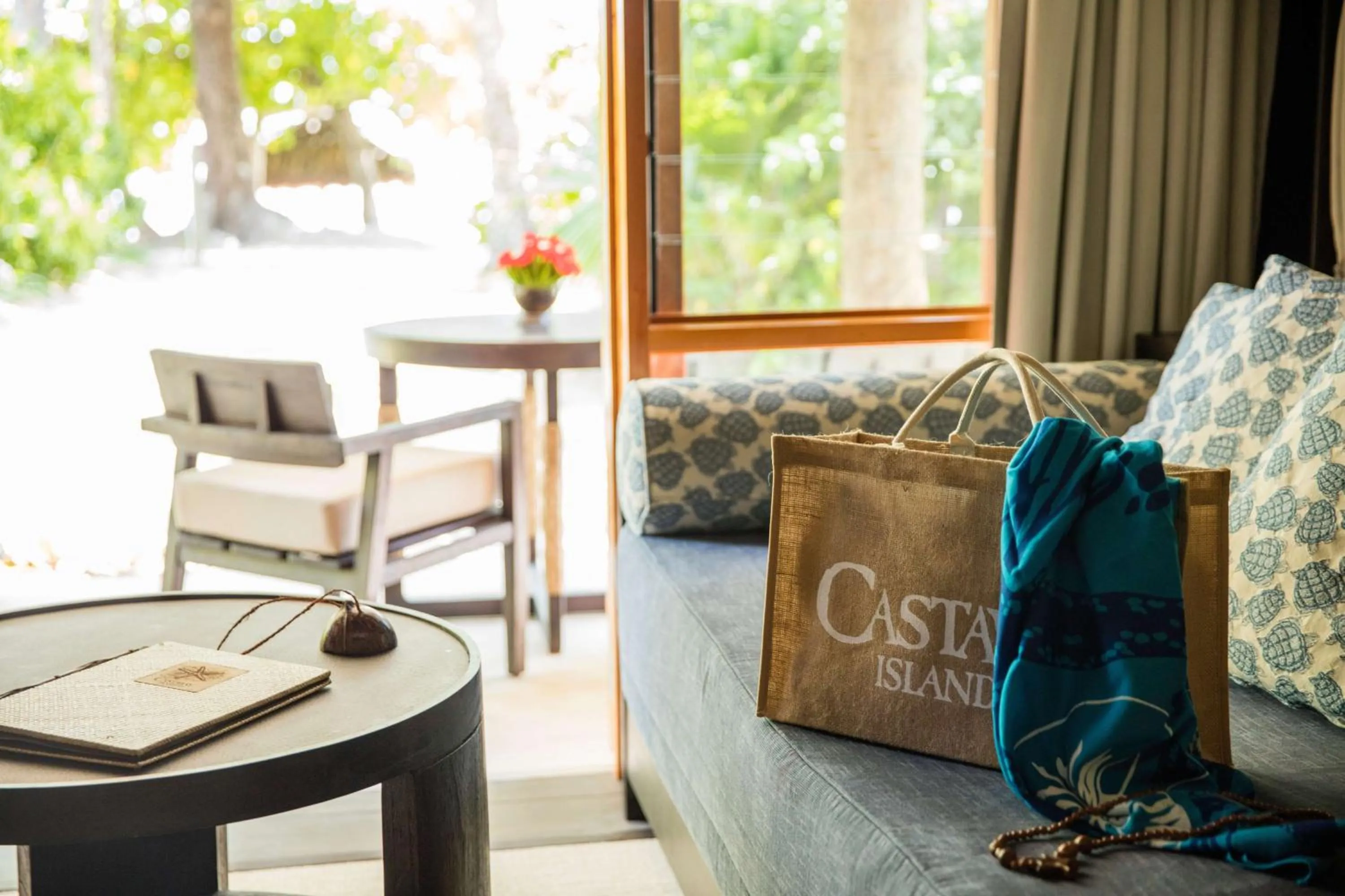 Living room in Castaway Island, Fiji