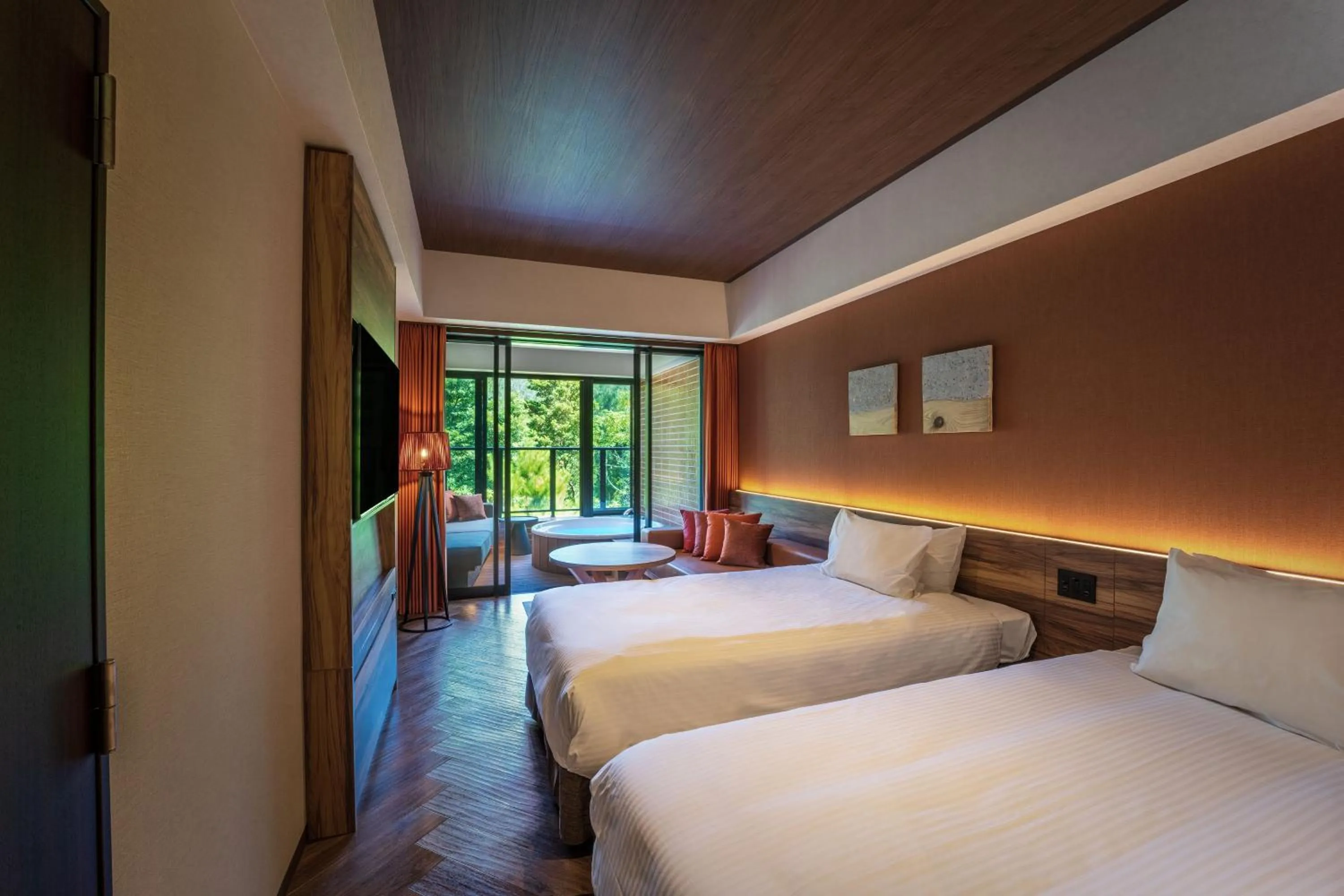 Photo of the whole room, Bed in TWIN LINE HOTEL YANBARU OKINAWA JAPAN Formerly Okinawa Suncoast Hotel