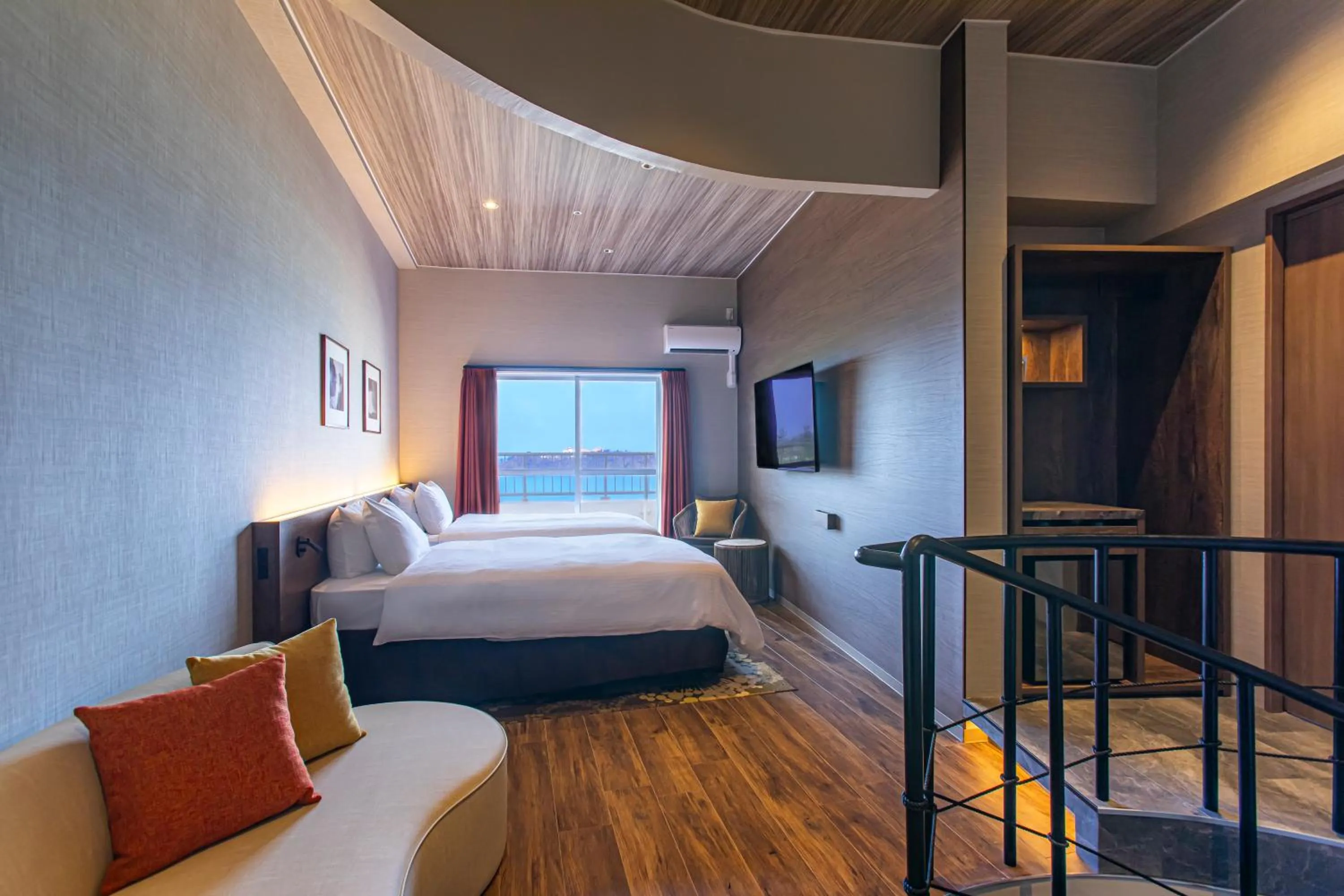 Photo of the whole room, Bed in TWIN LINE HOTEL YANBARU OKINAWA JAPAN Formerly Okinawa Suncoast Hotel