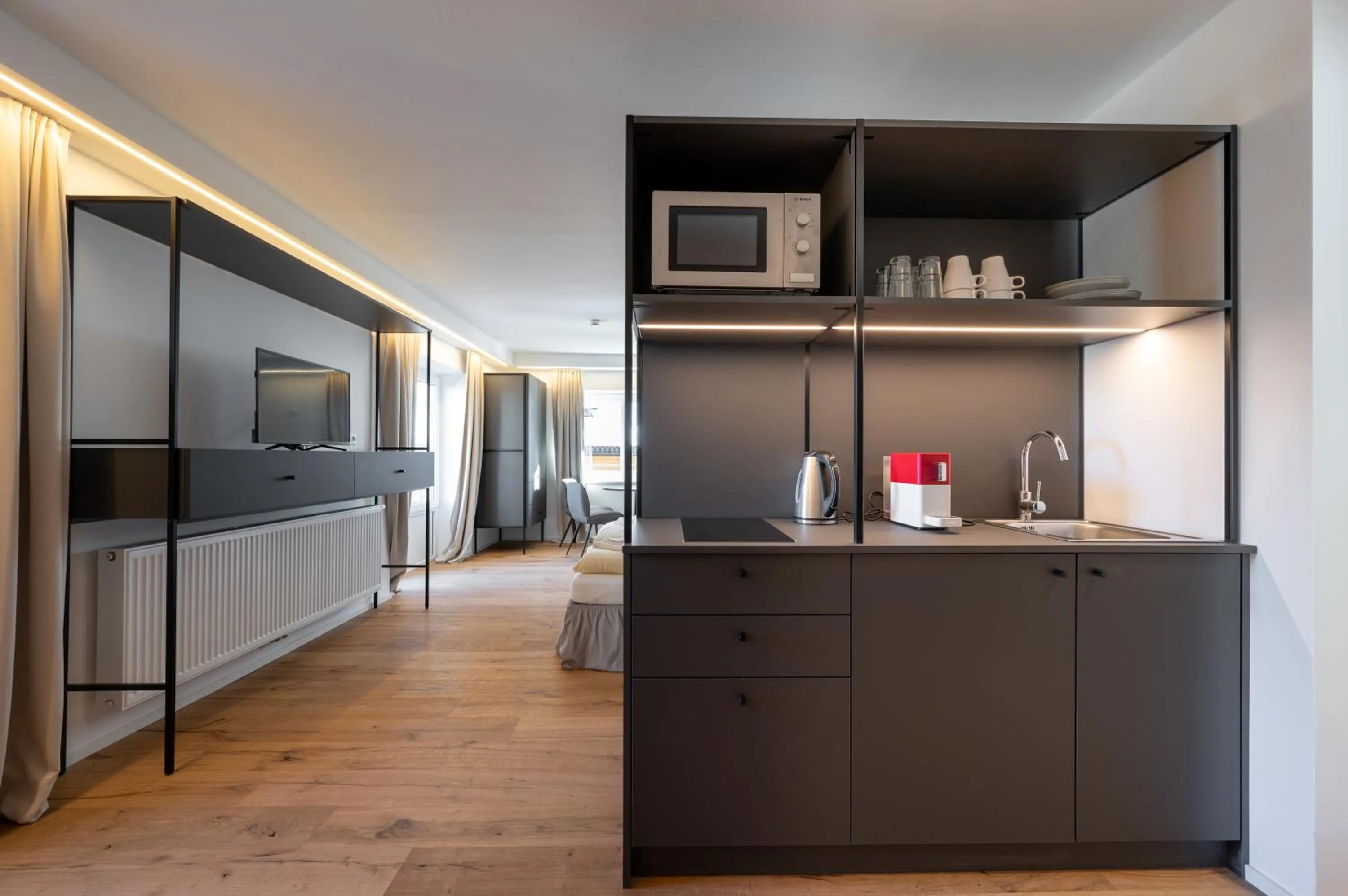 Kitchen or kitchenette in Apartments zur Sonne