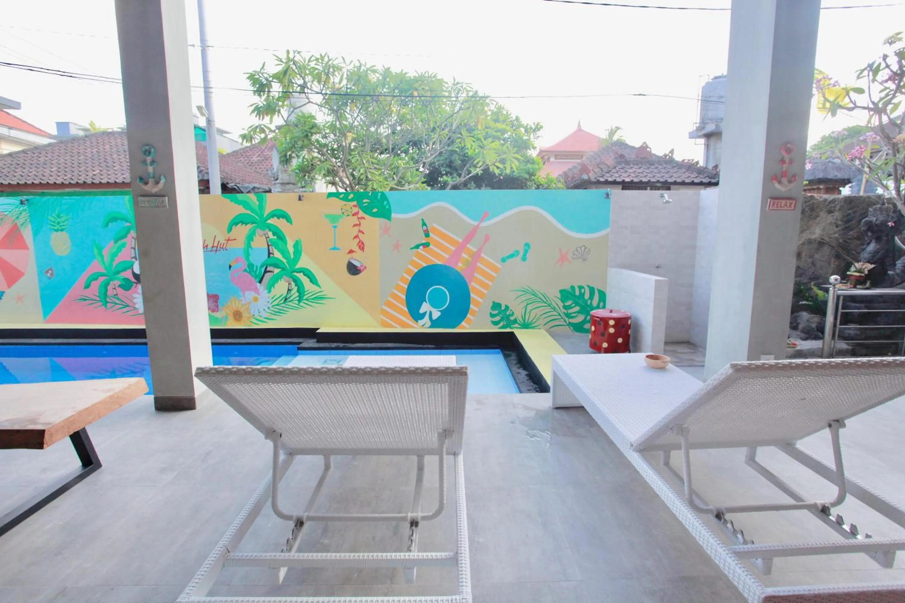 Living room in Beach Hut Hostel