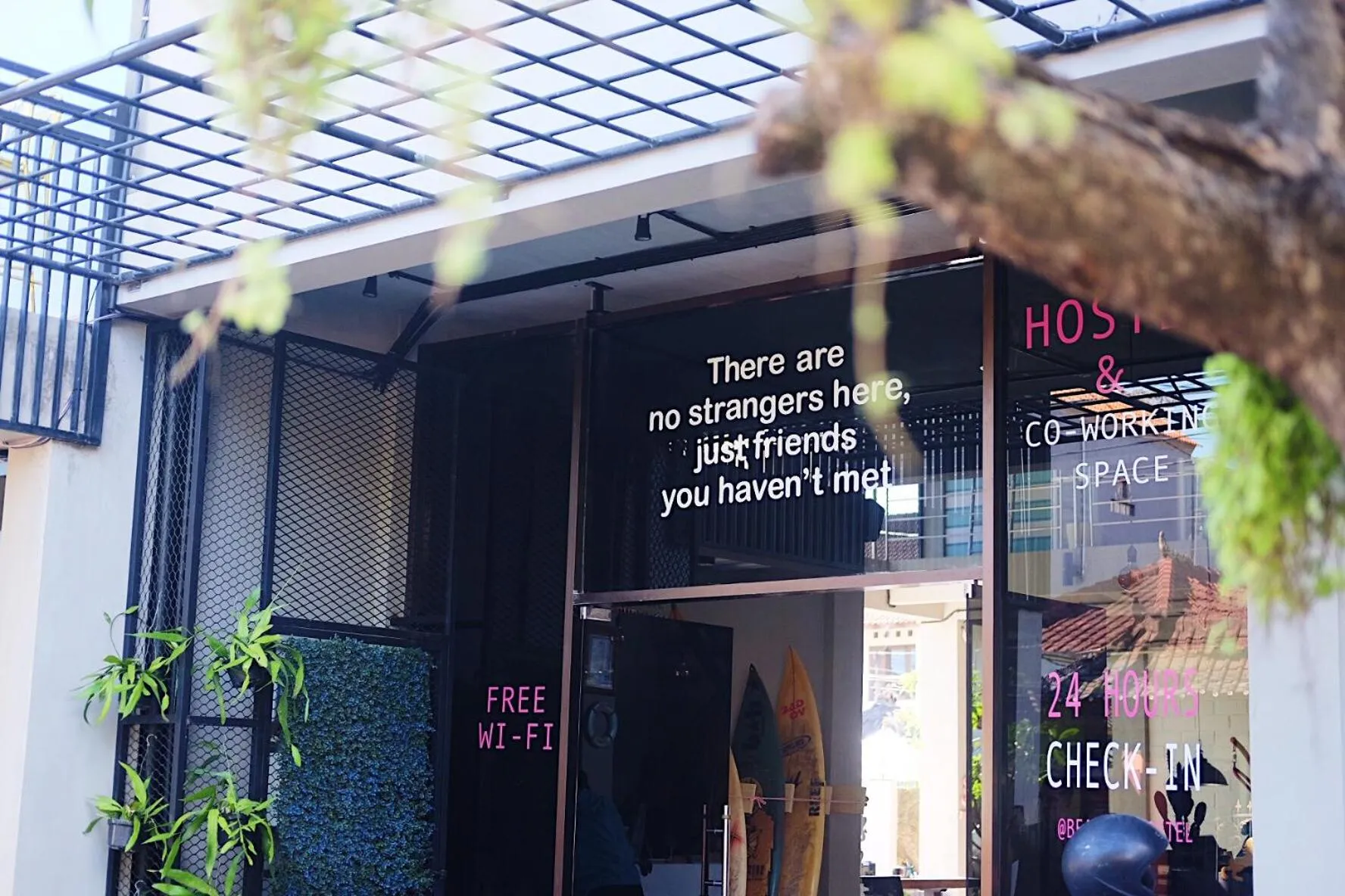 Facade/entrance in Beach Hut Hostel