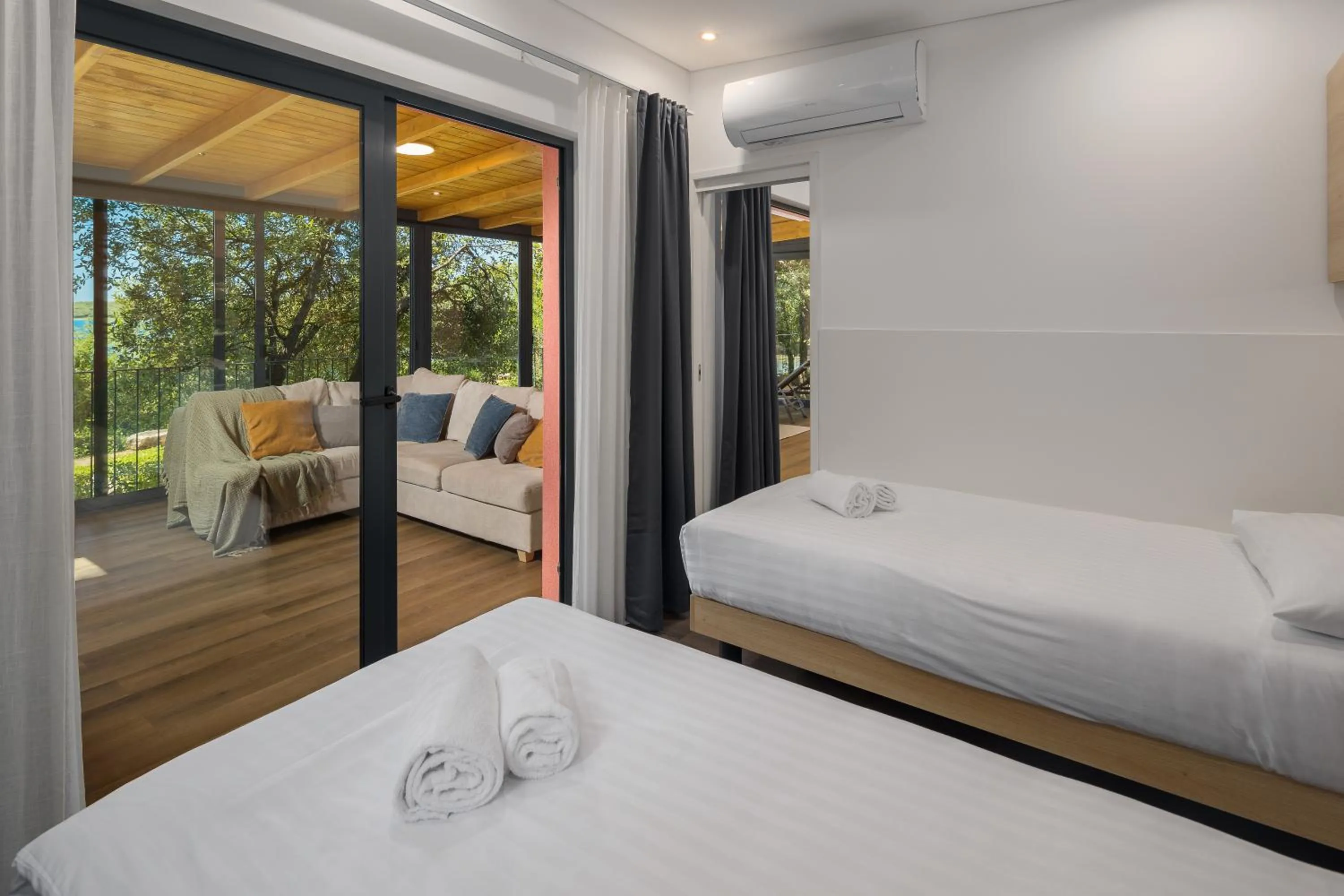 View (from property/room), Bed in Camping Homes Mon Perin