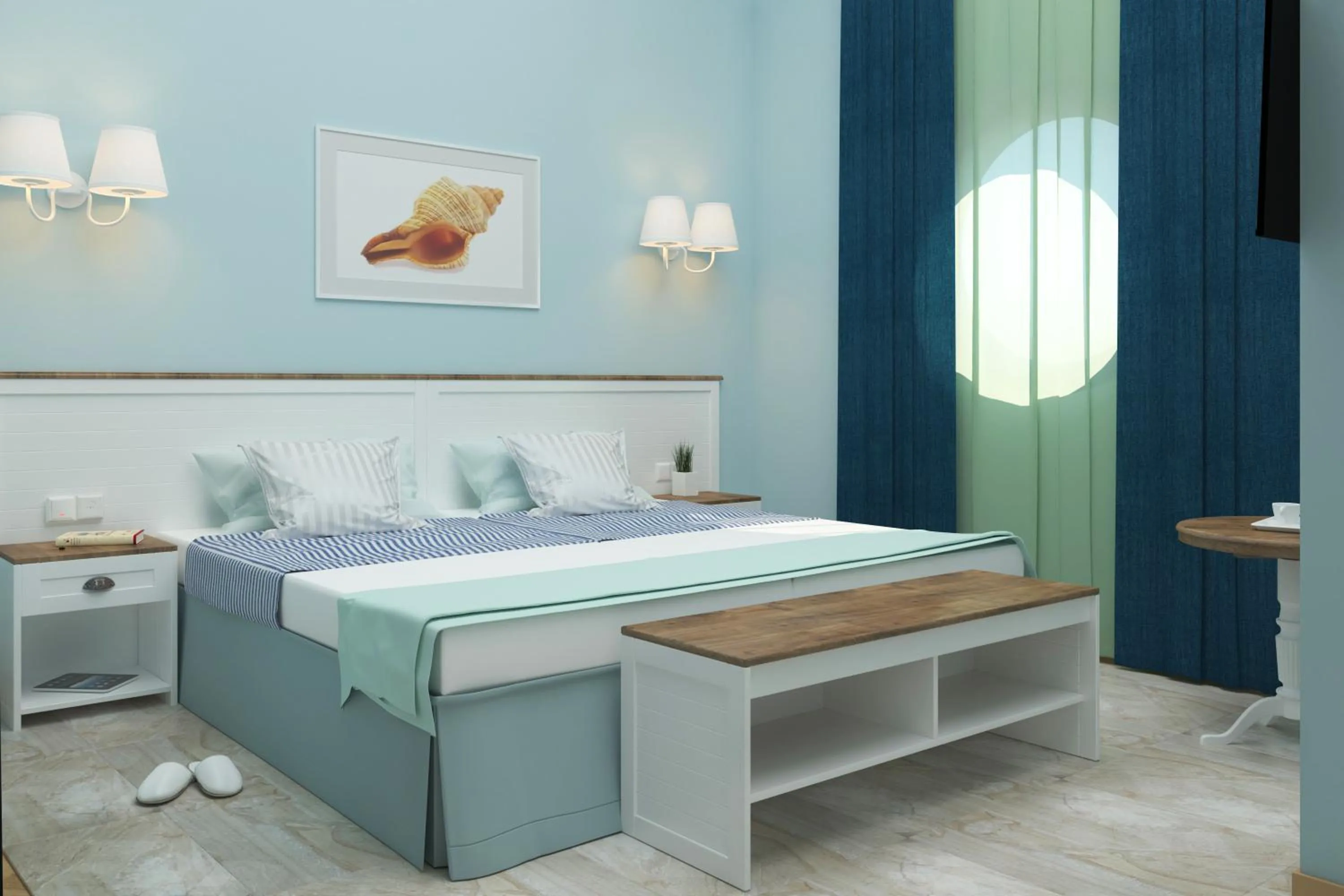 Floor plan, Bed in Hotel Evridika