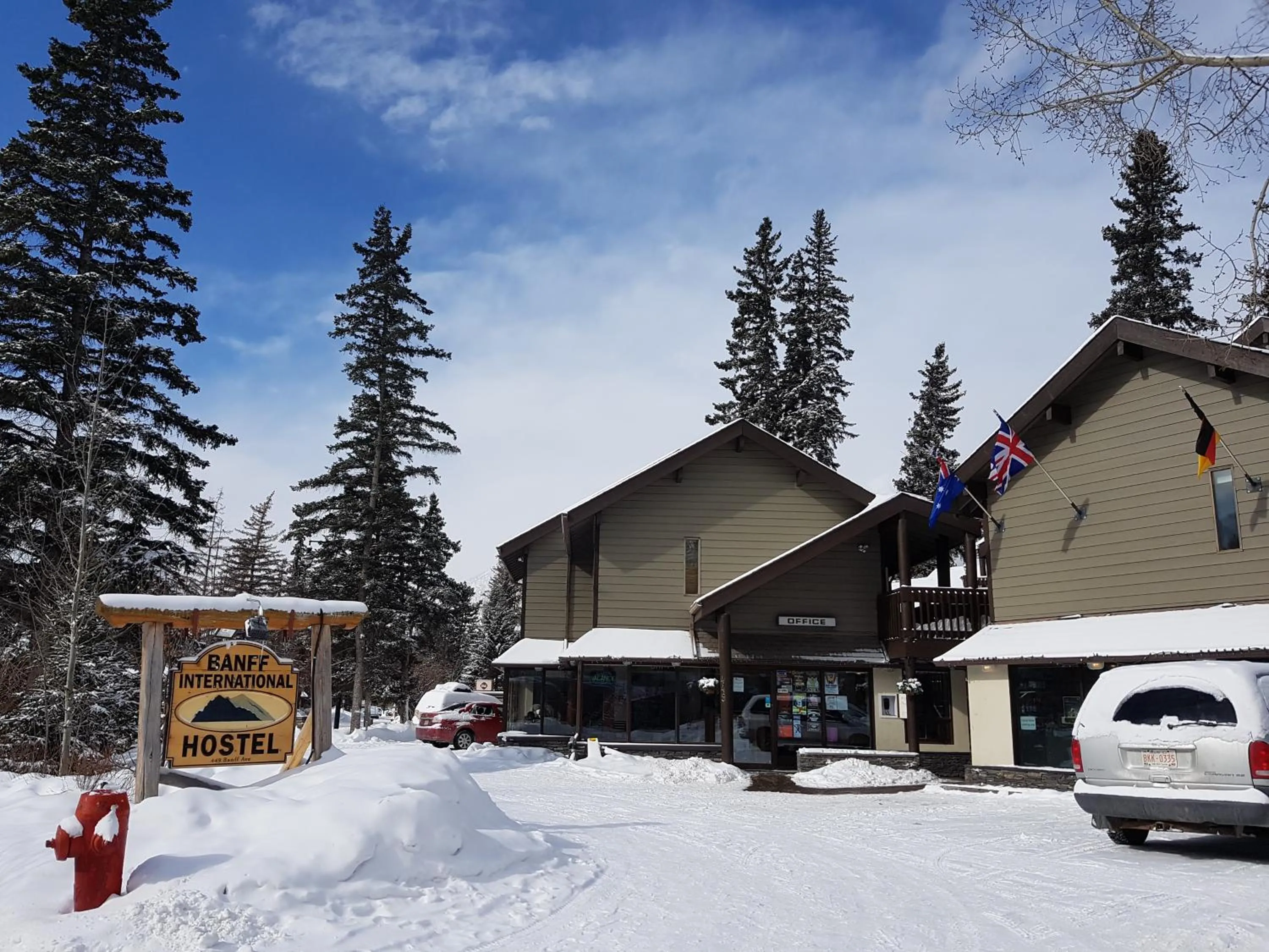 Facade/entrance in Banff International Hostel