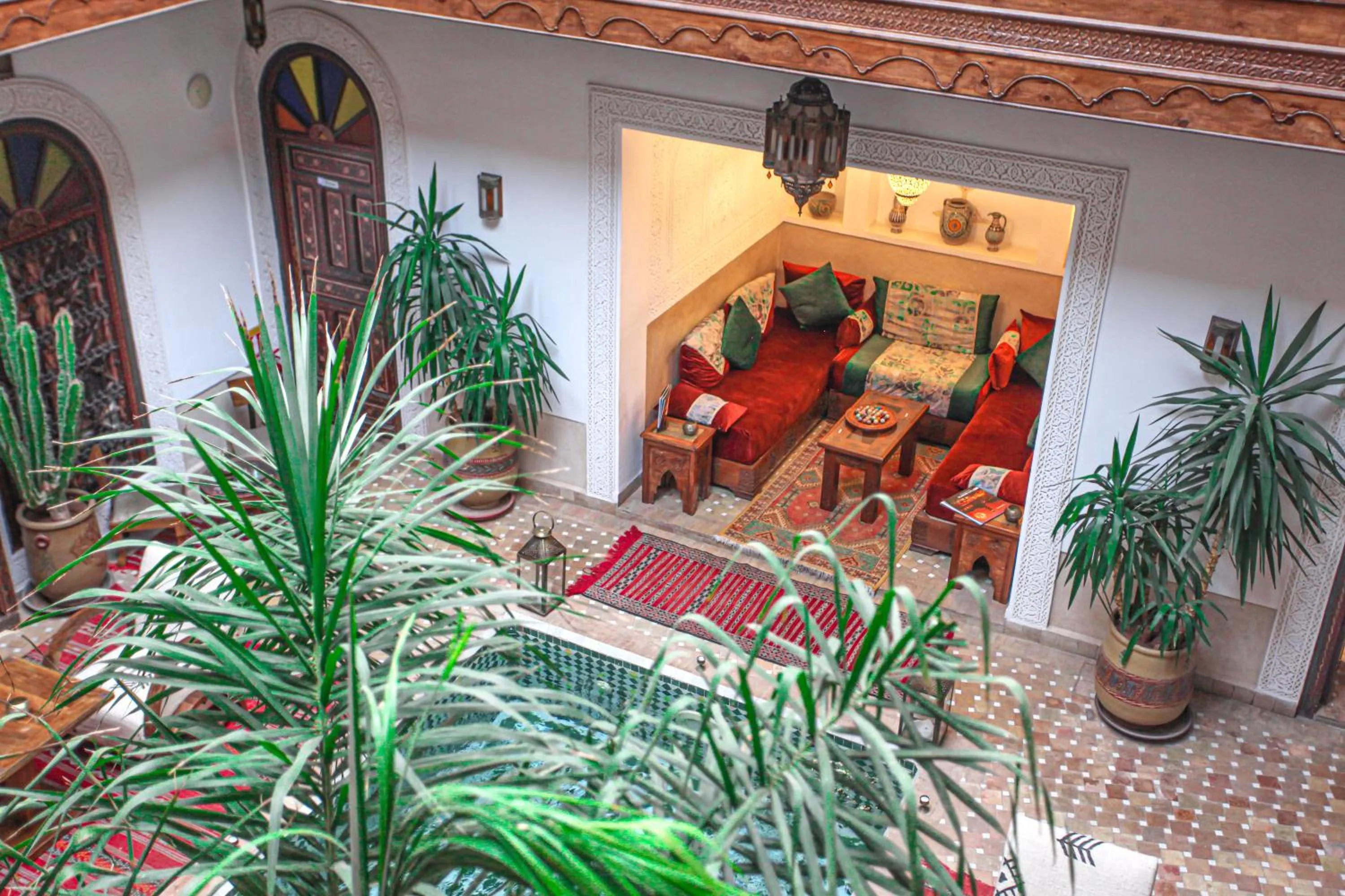 Seating area in Riad Melhoun & Spa