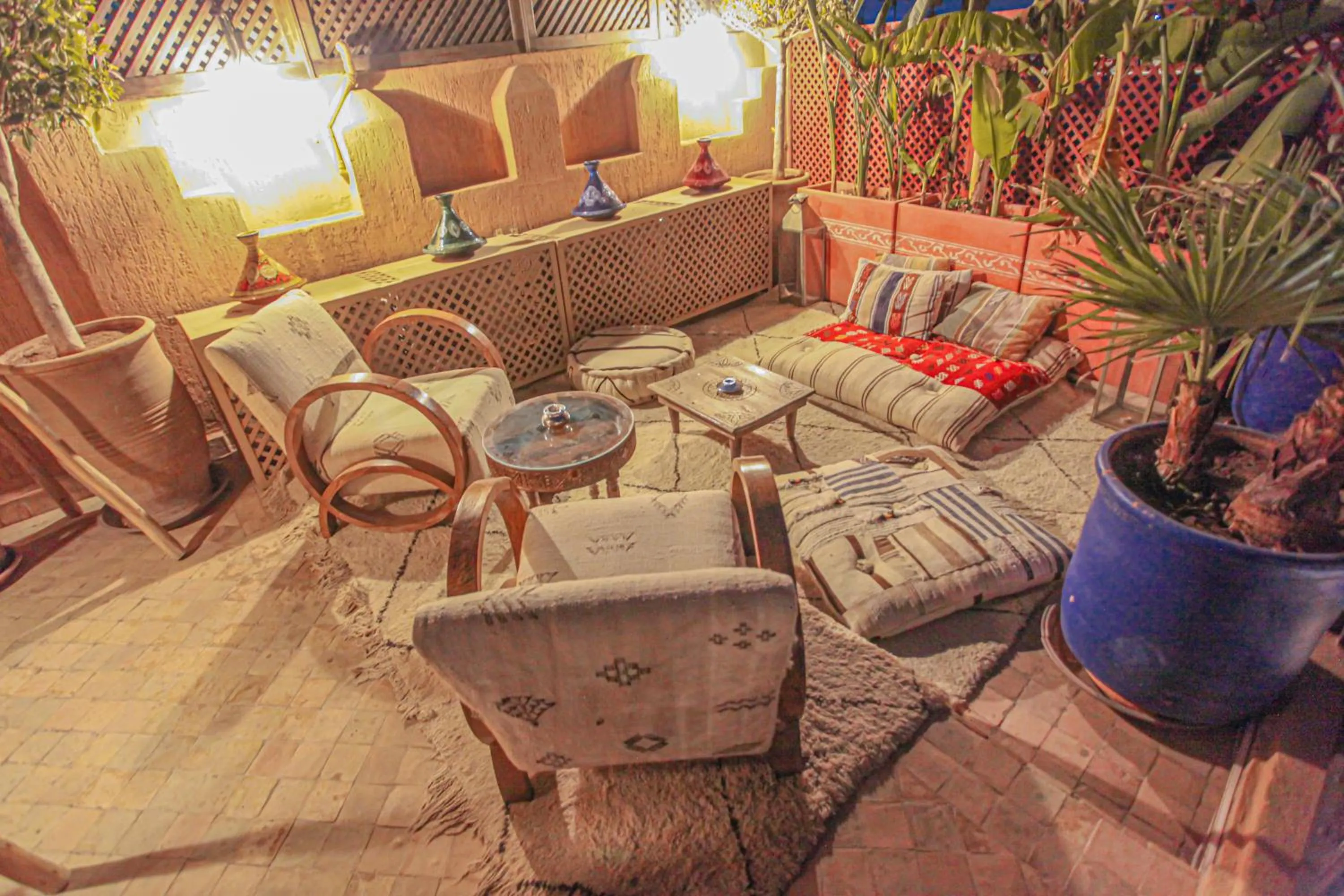 Seating area in Riad Melhoun & Spa
