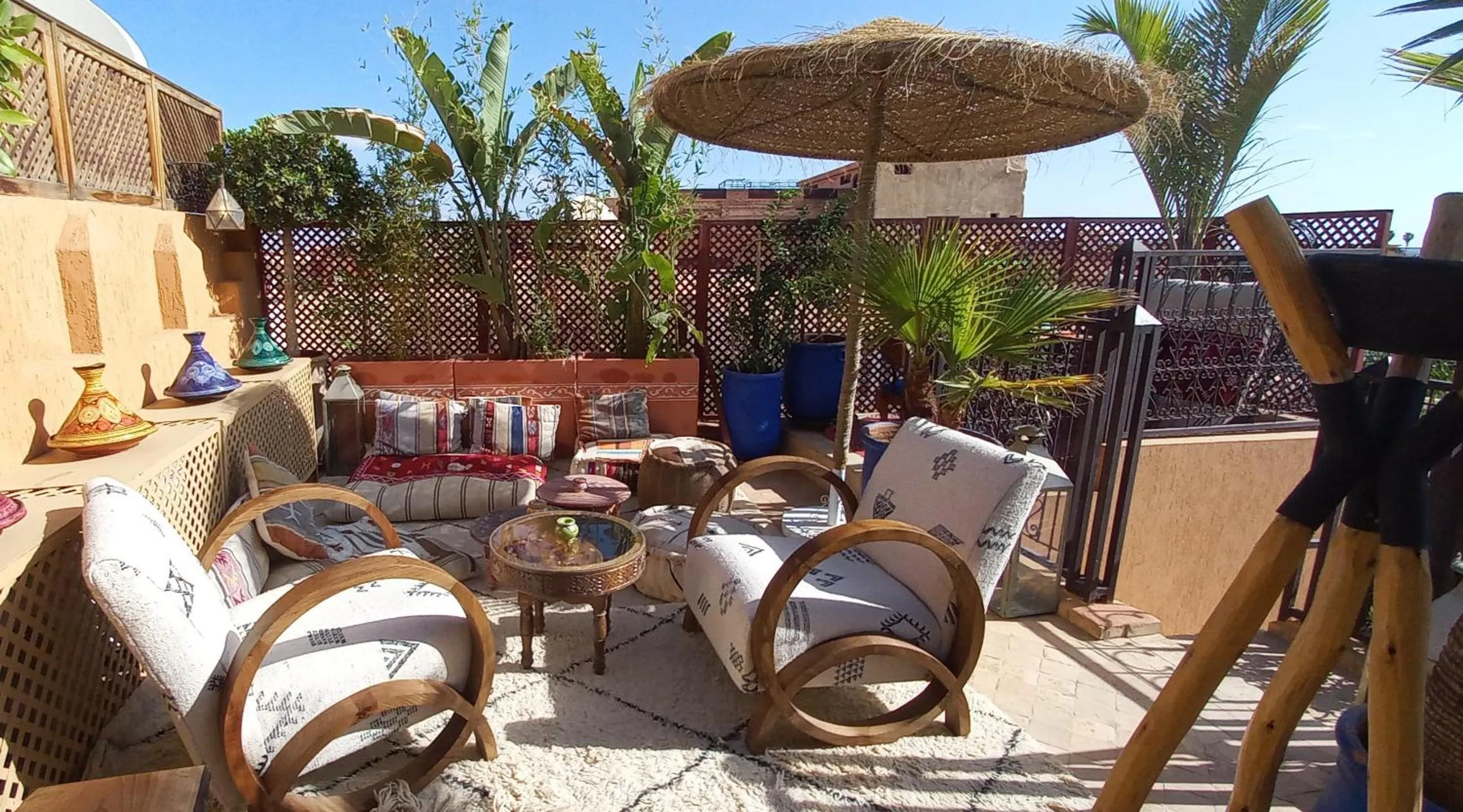 Seating area in Riad Melhoun & Spa