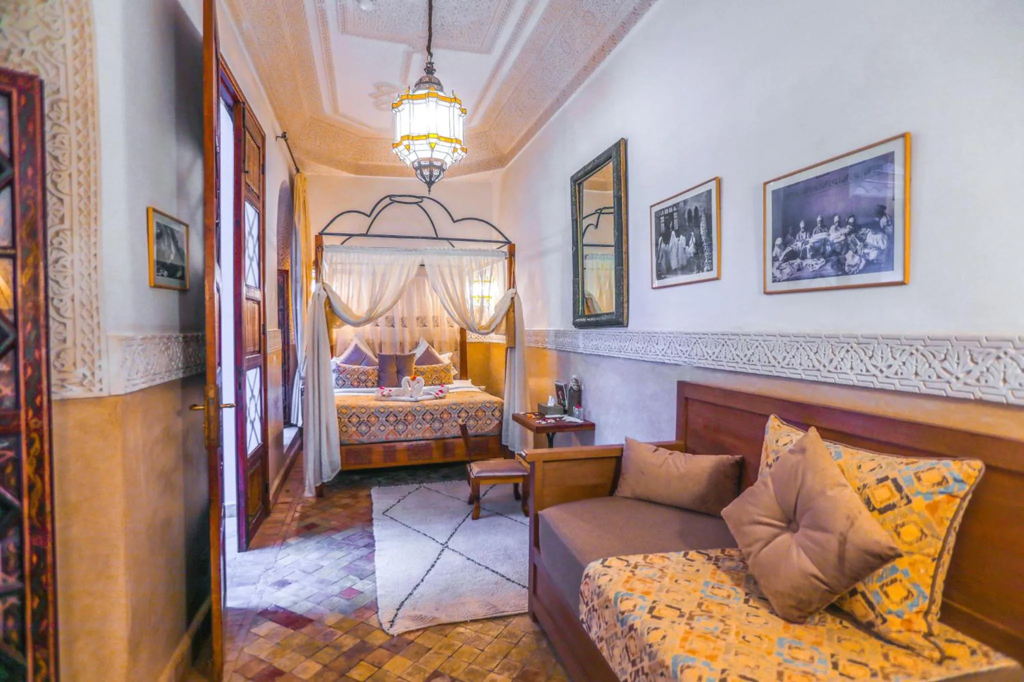 View (from property/room), Bed in Riad Melhoun & Spa