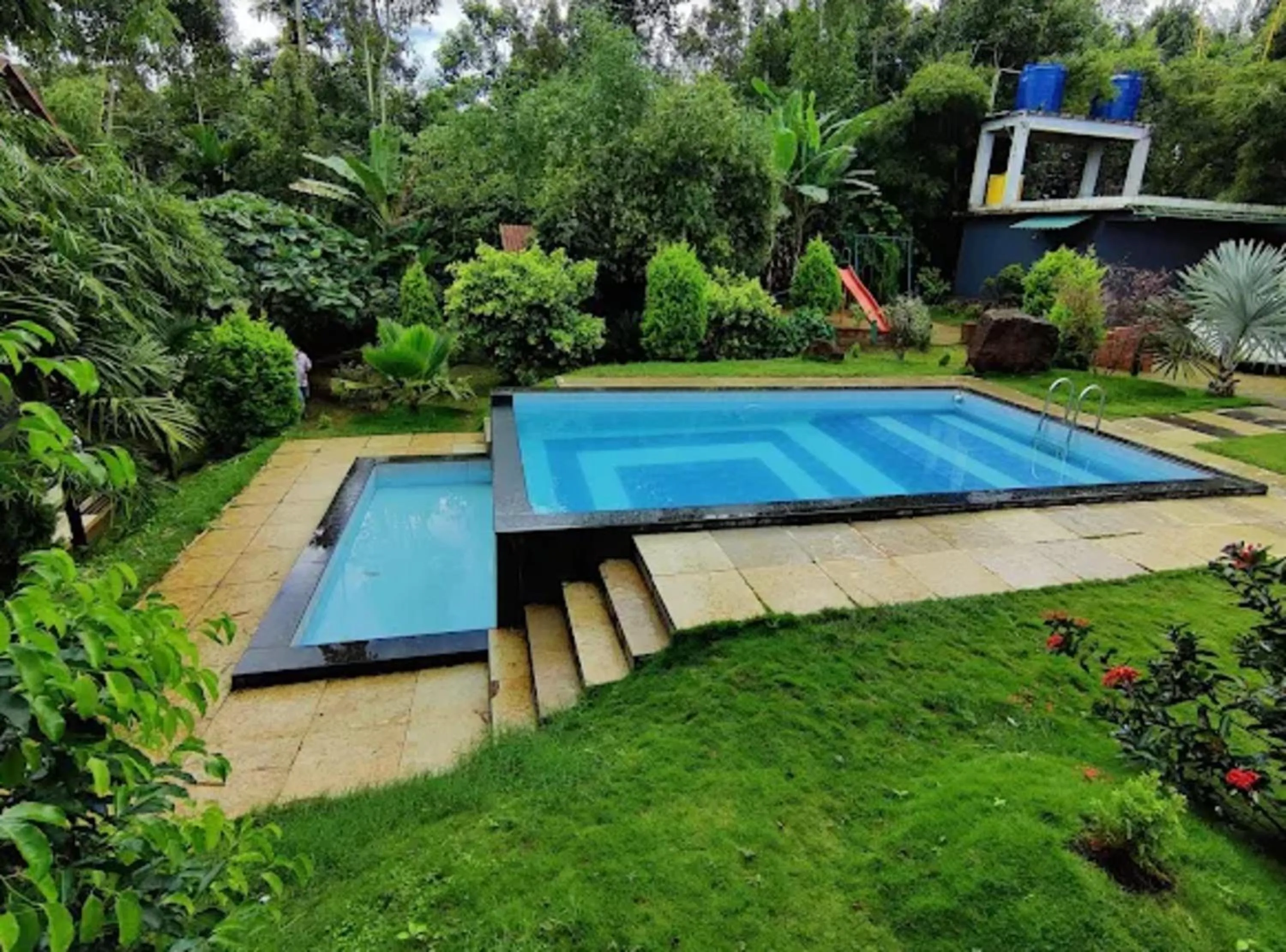 Pool view in Le Eden Premium Wayanad Pool Resort